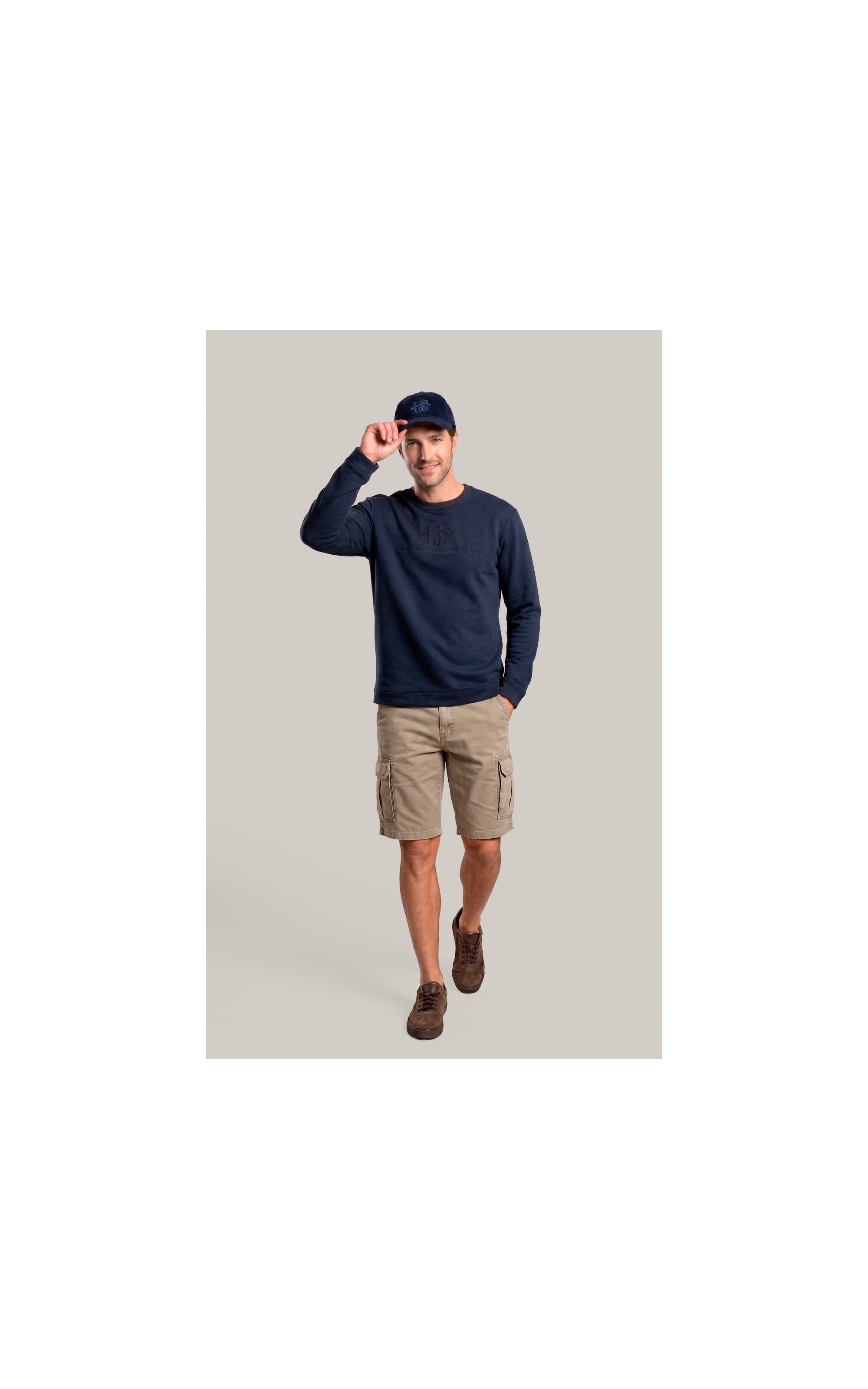 Blusa de Moletom Felpado Careca Ml Dark Navy