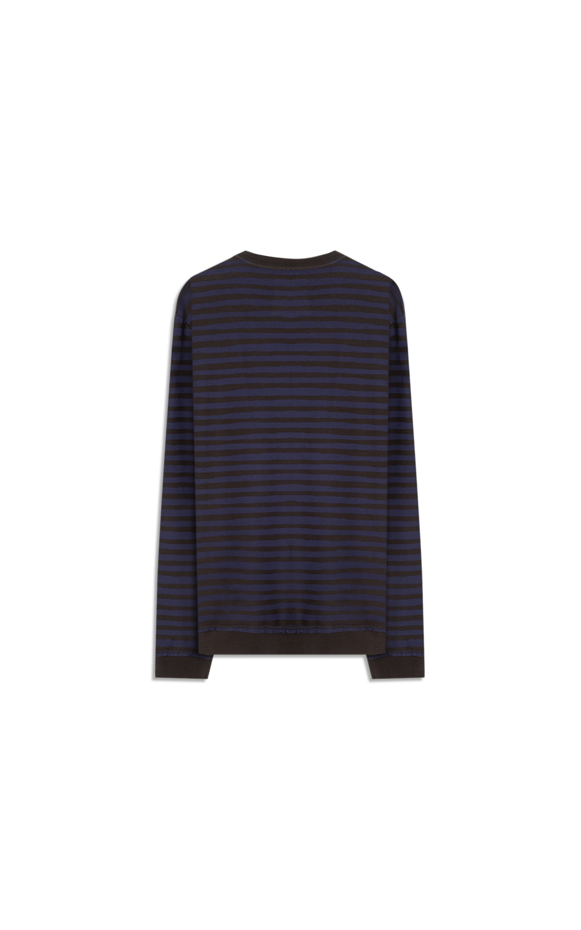 Blusa de Moletom Sarjado Listrado Ml Gd Plumbo