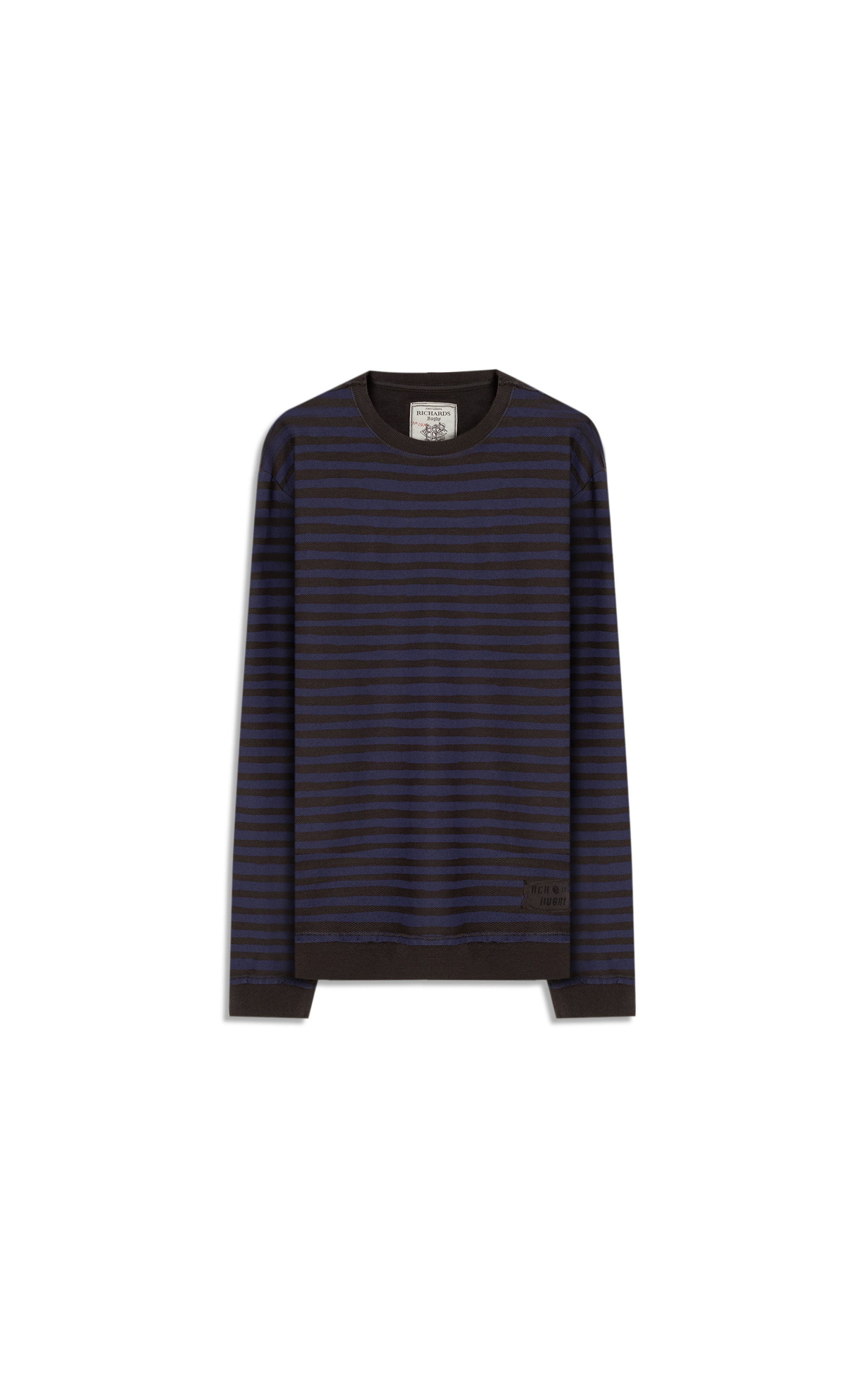 Blusa de Moletom Sarjado Listrado Ml Gd Plumbo
