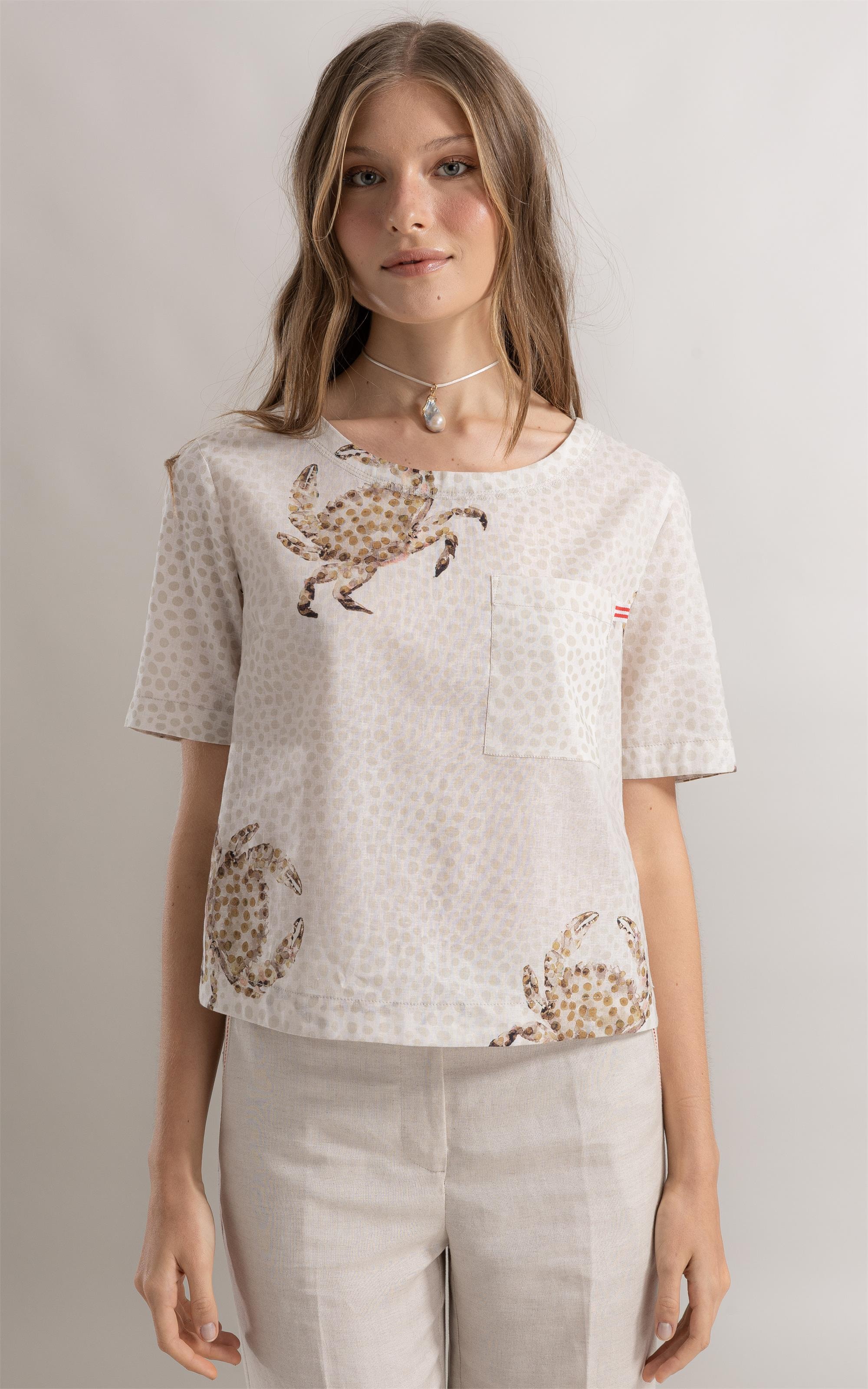 Blusa Duna Crab Linho Natural