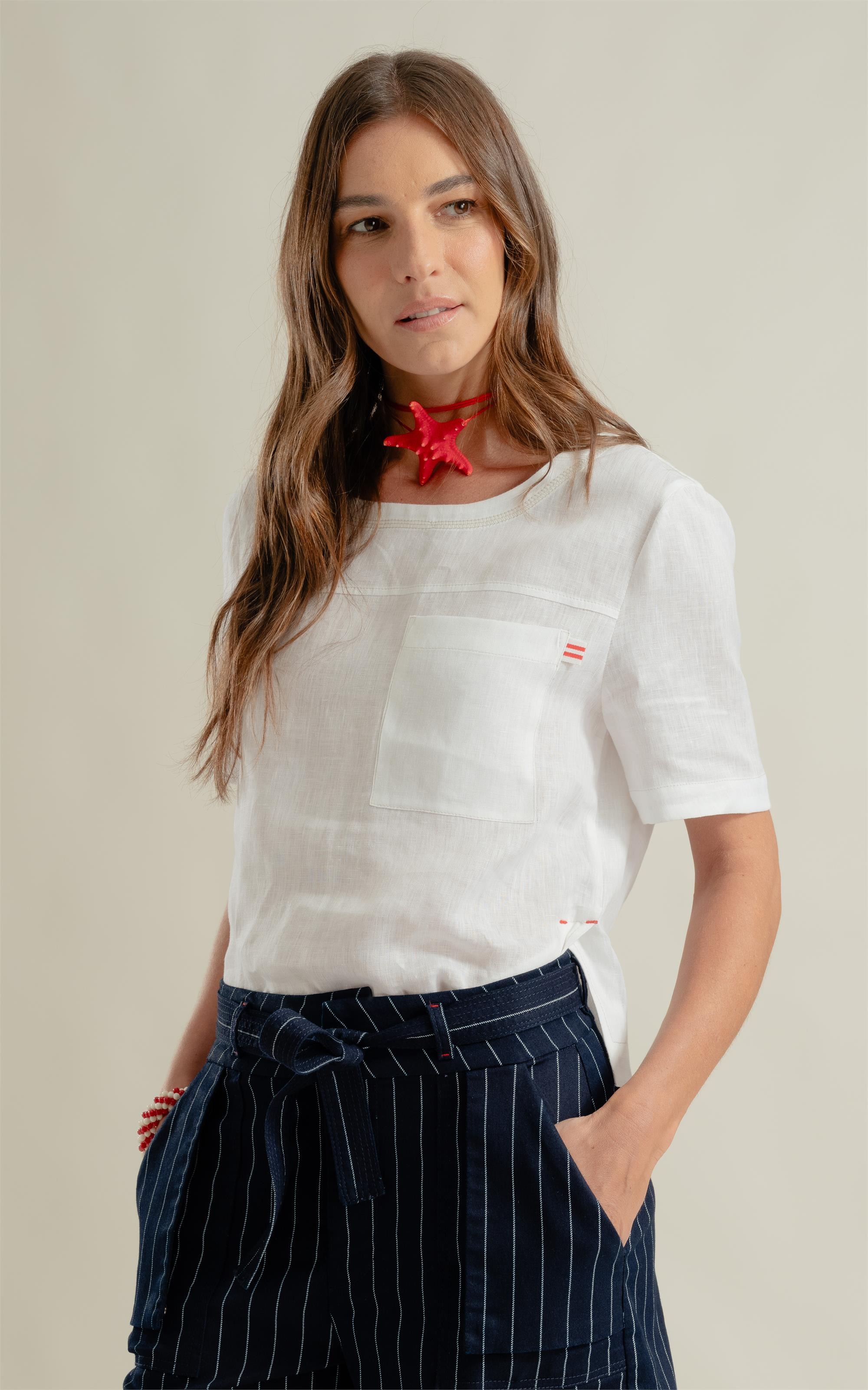 Blusa Duna Puro Linho Branco