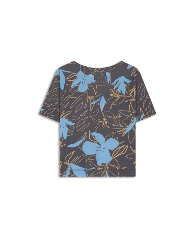 Blusa Ella Estampa Whoa Garden Lb Azul Claro