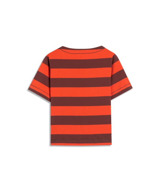 Blusa Ella Meia Malha Flame Listrada Abobora