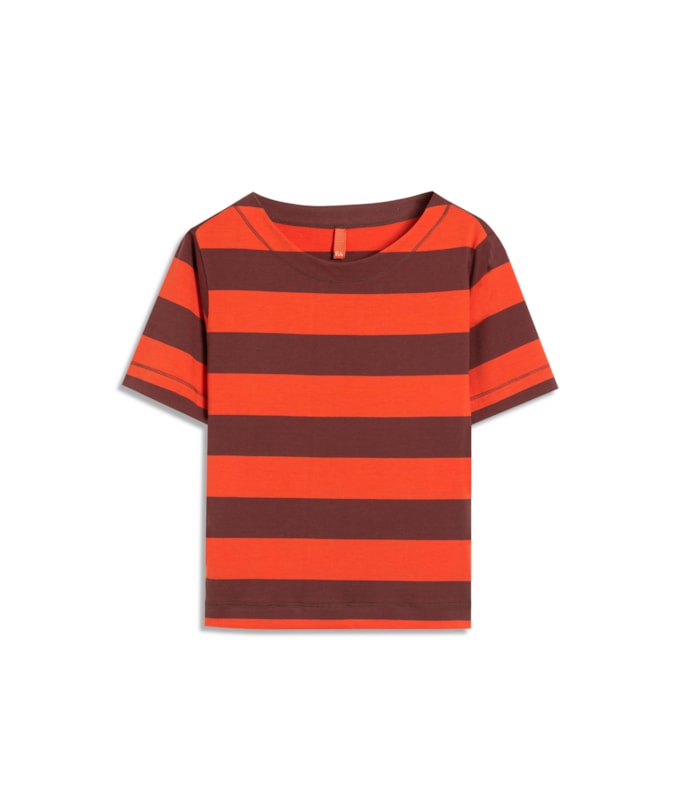 Blusa Ella Meia Malha Flame Listrada Abobora