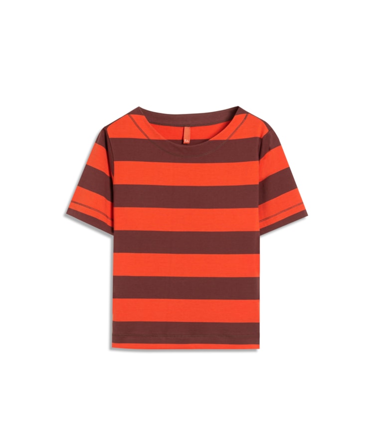 Blusa Ella Meia Malha Flame Listrada Abobora