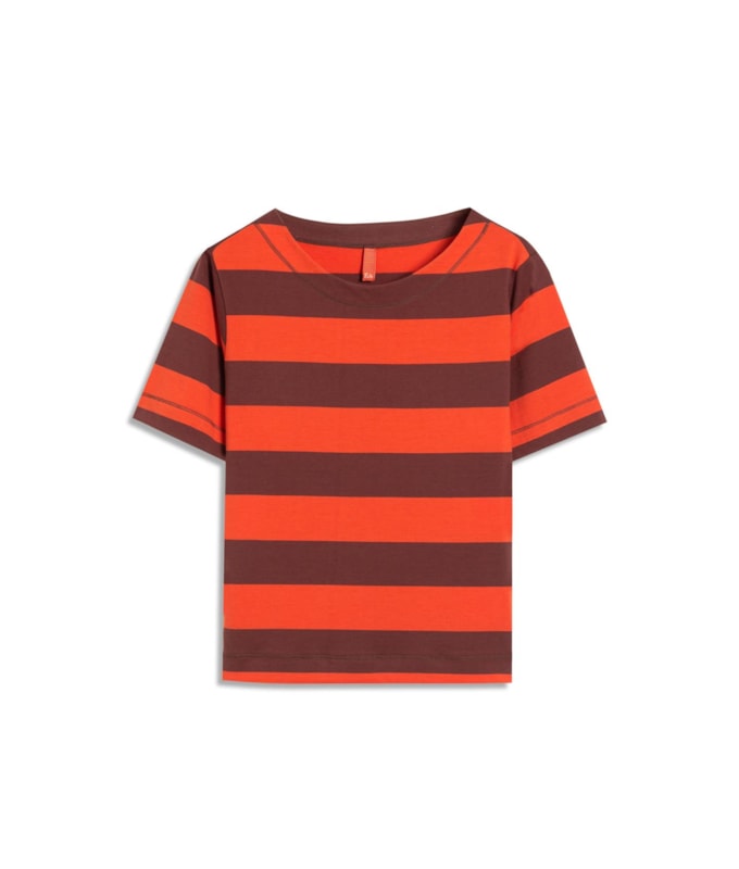 Blusa Ella Meia Malha Flame Listrada Abobora