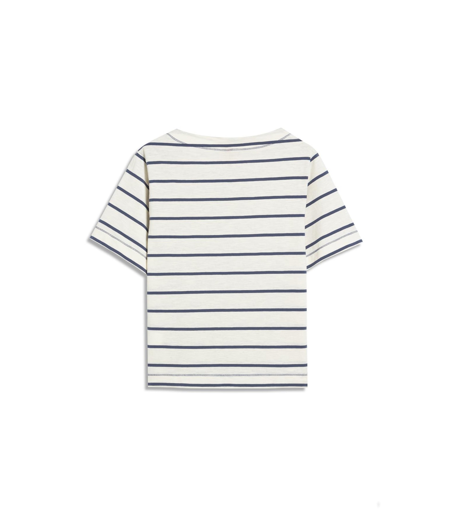 Blusa Ella Meia Malha Flame Listrada Azul Medio