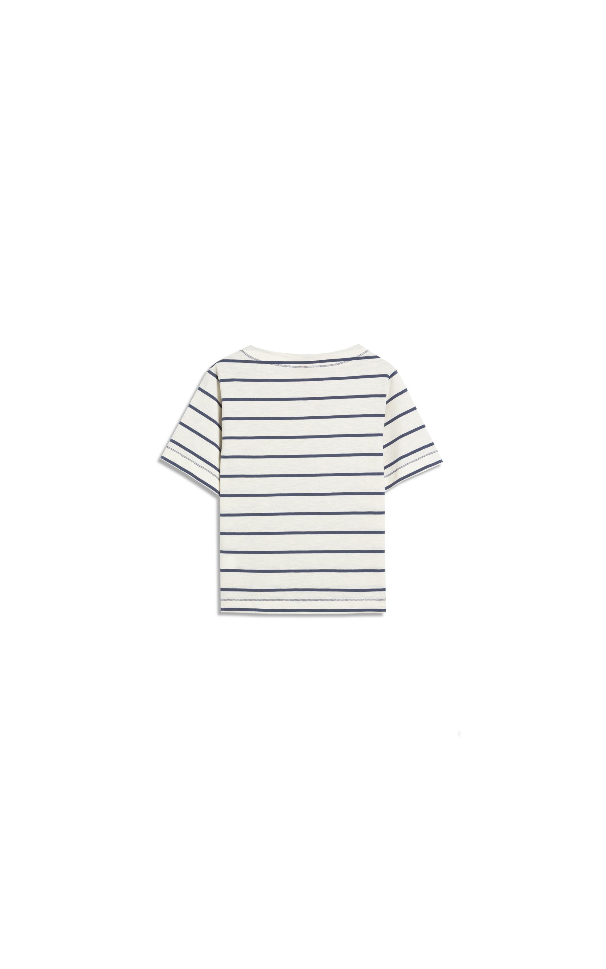 Blusa Ella Meia Malha Flame Listrada Azul Medio