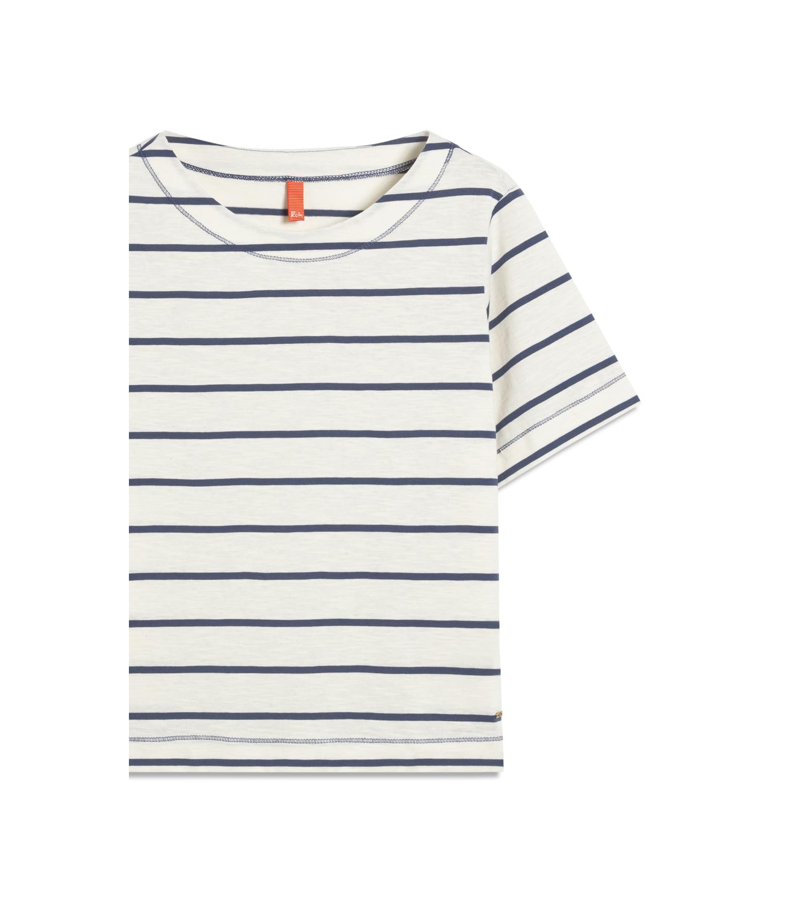 Blusa Ella Meia Malha Flame Listrada Azul Medio