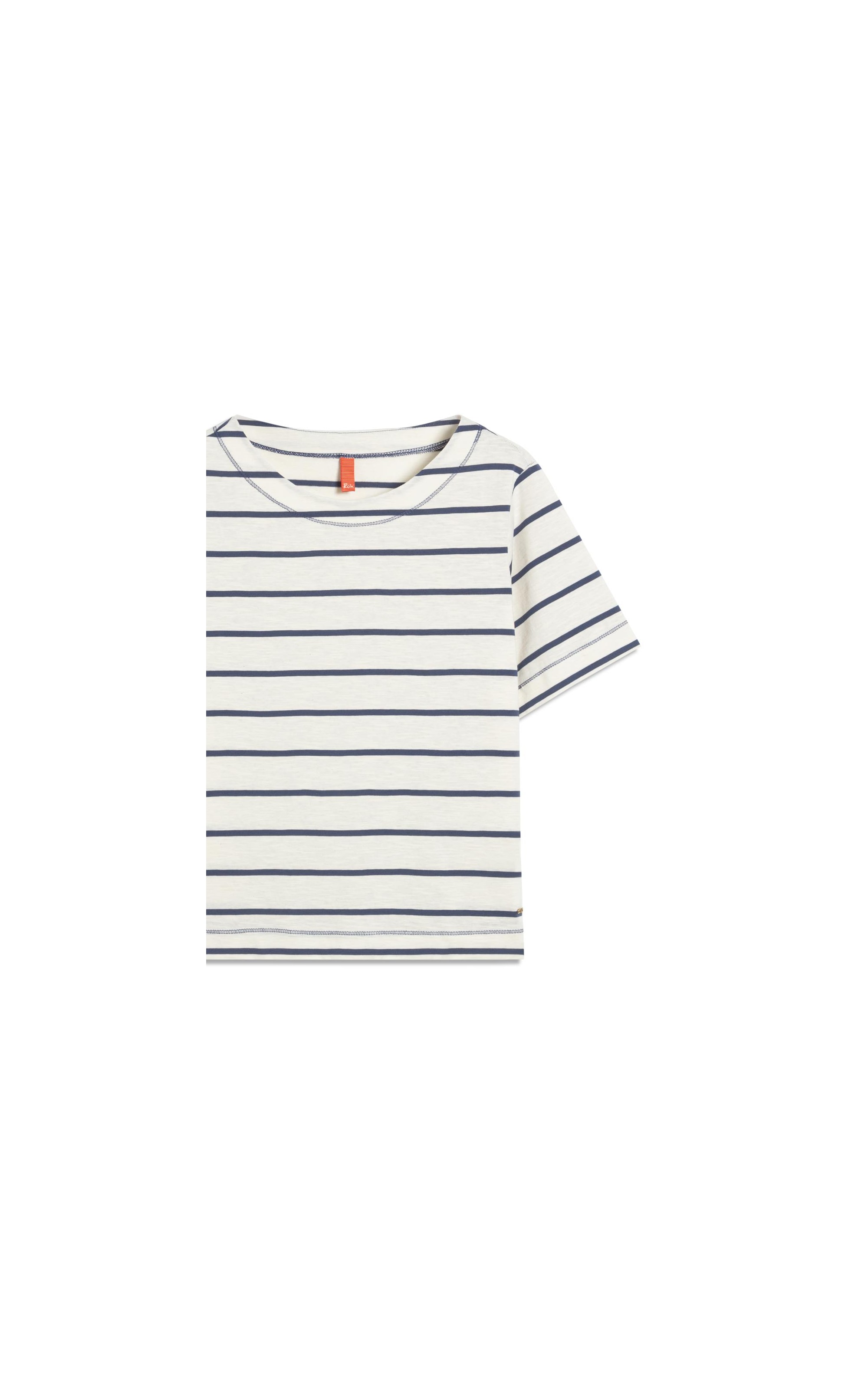 Blusa Ella Meia Malha Flame Listrada Azul Medio