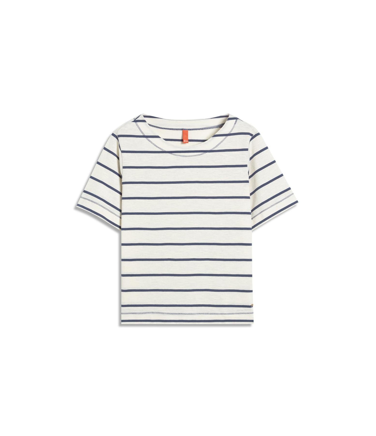 Blusa Ella Meia Malha Flame Listrada Azul Medio
