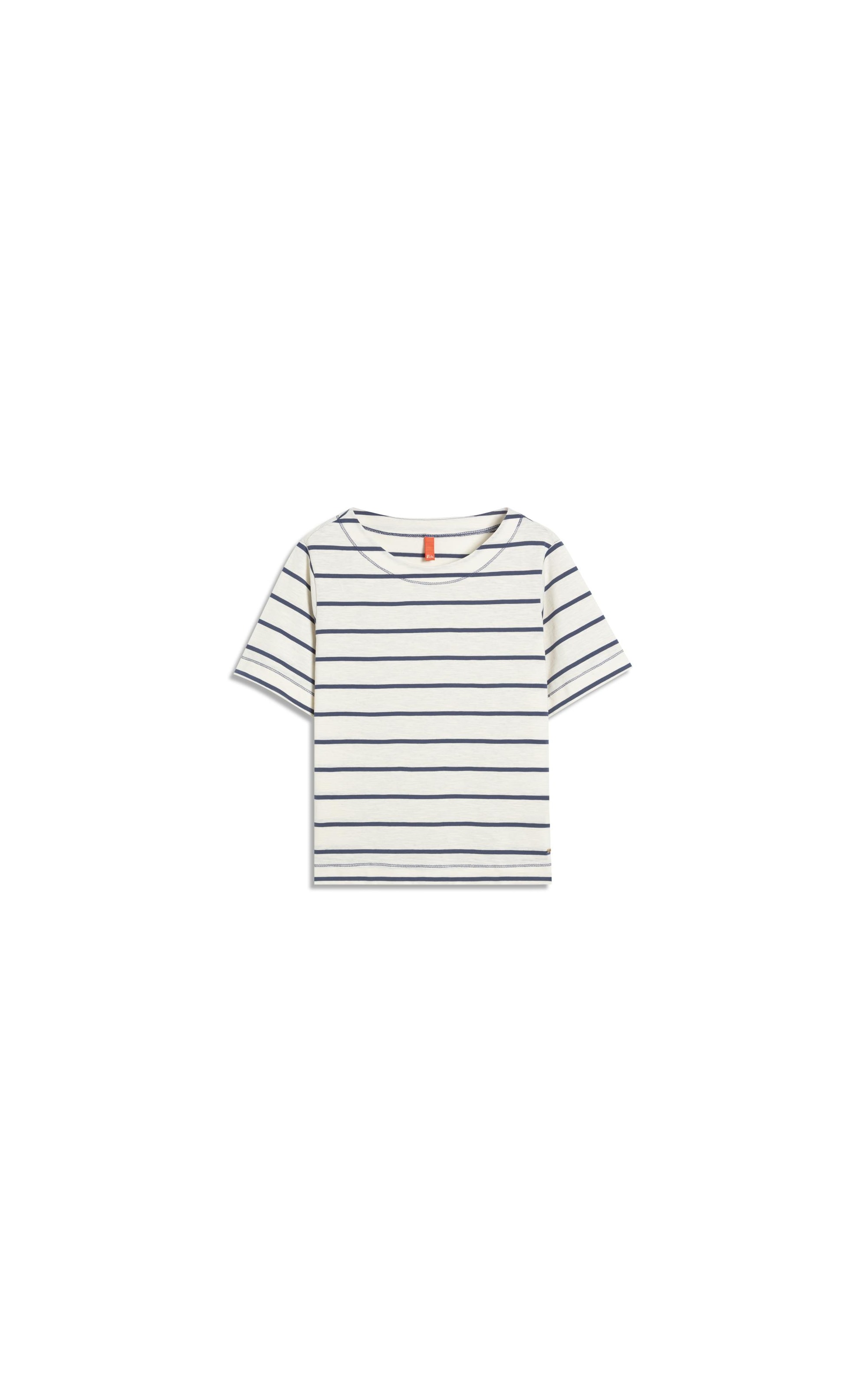 Blusa Ella Meia Malha Flame Listrada Azul Medio