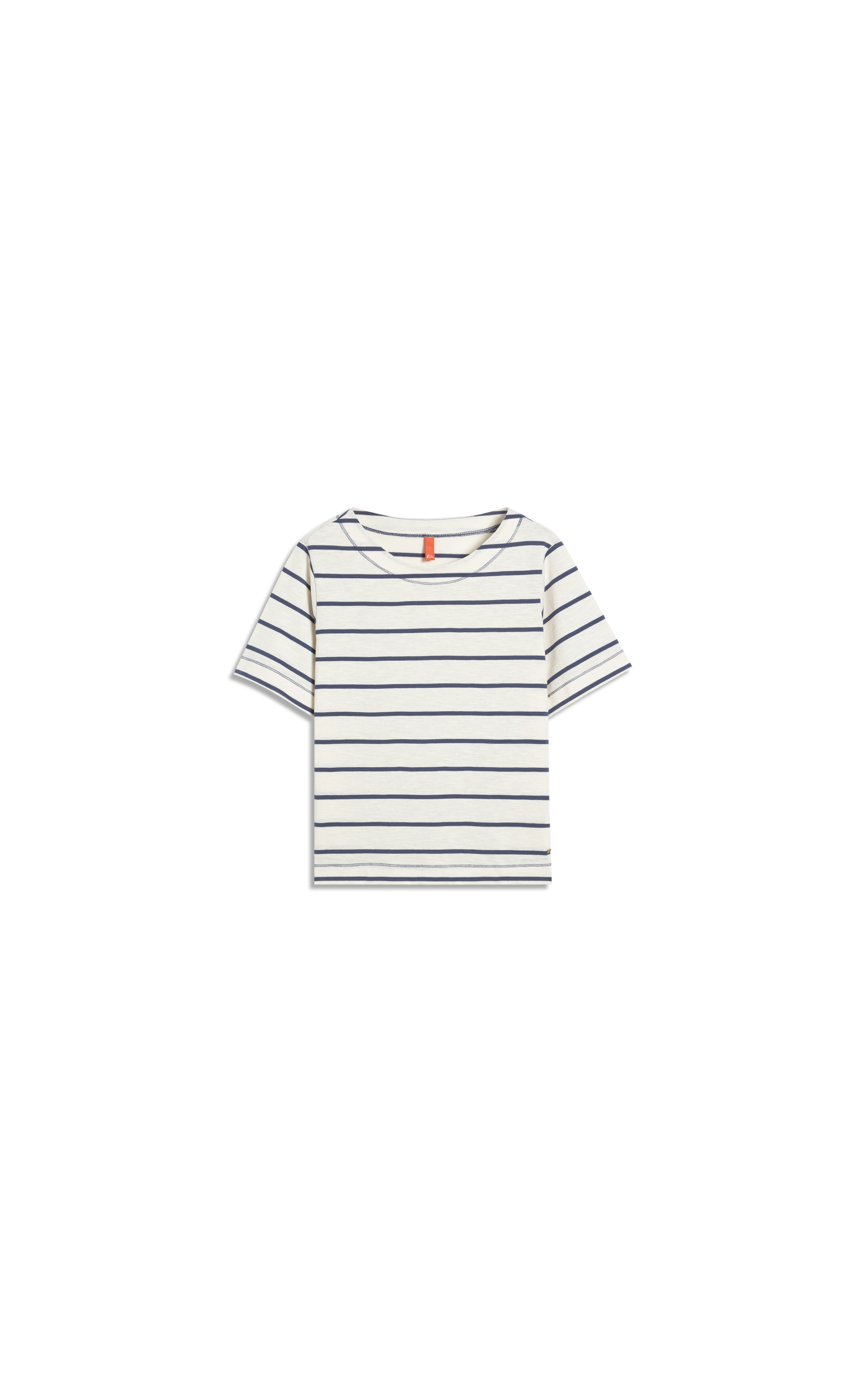 Blusa Ella Meia Malha Flame Listrada Azul Medio