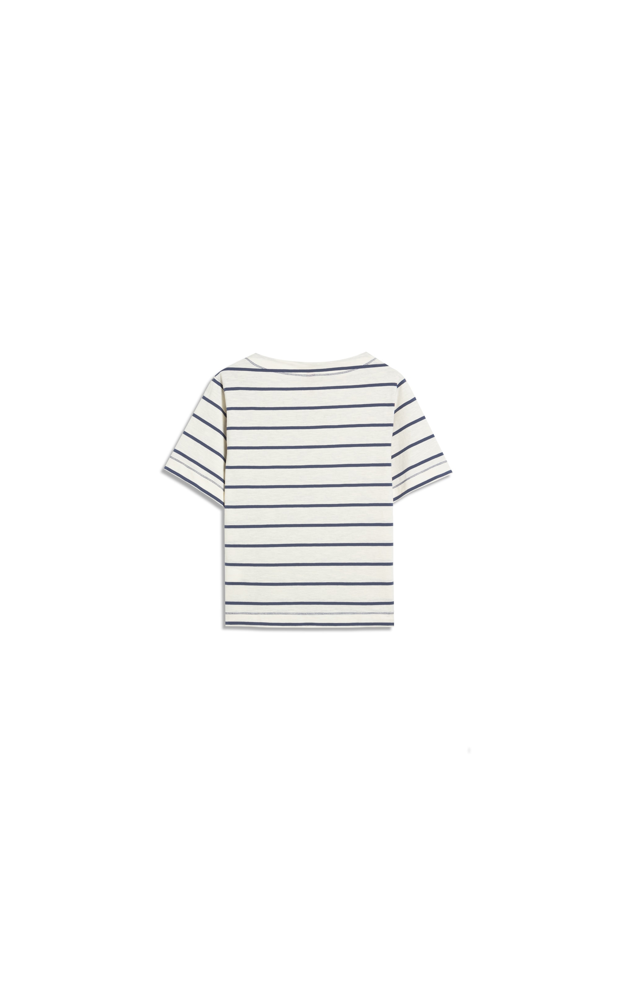 Blusa Ella Meia Malha Flame Listrada Azul Medio
