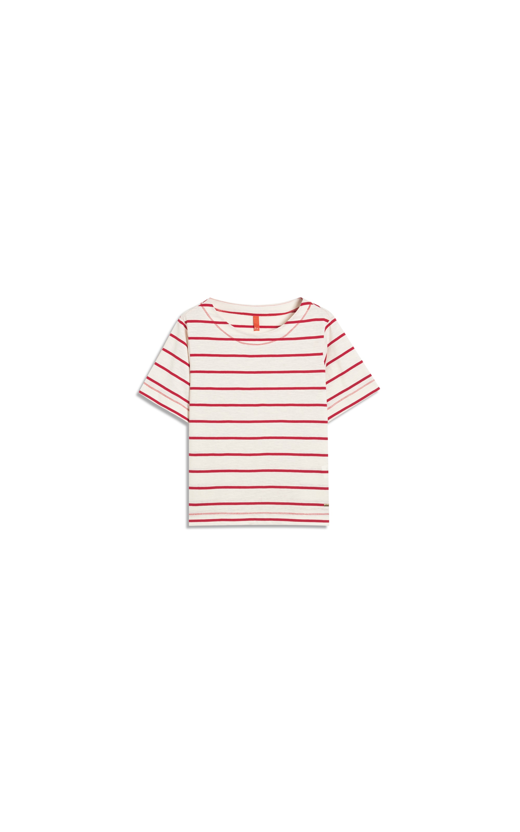 Blusa Ella Meia Malha Flame Listrada Vermelho