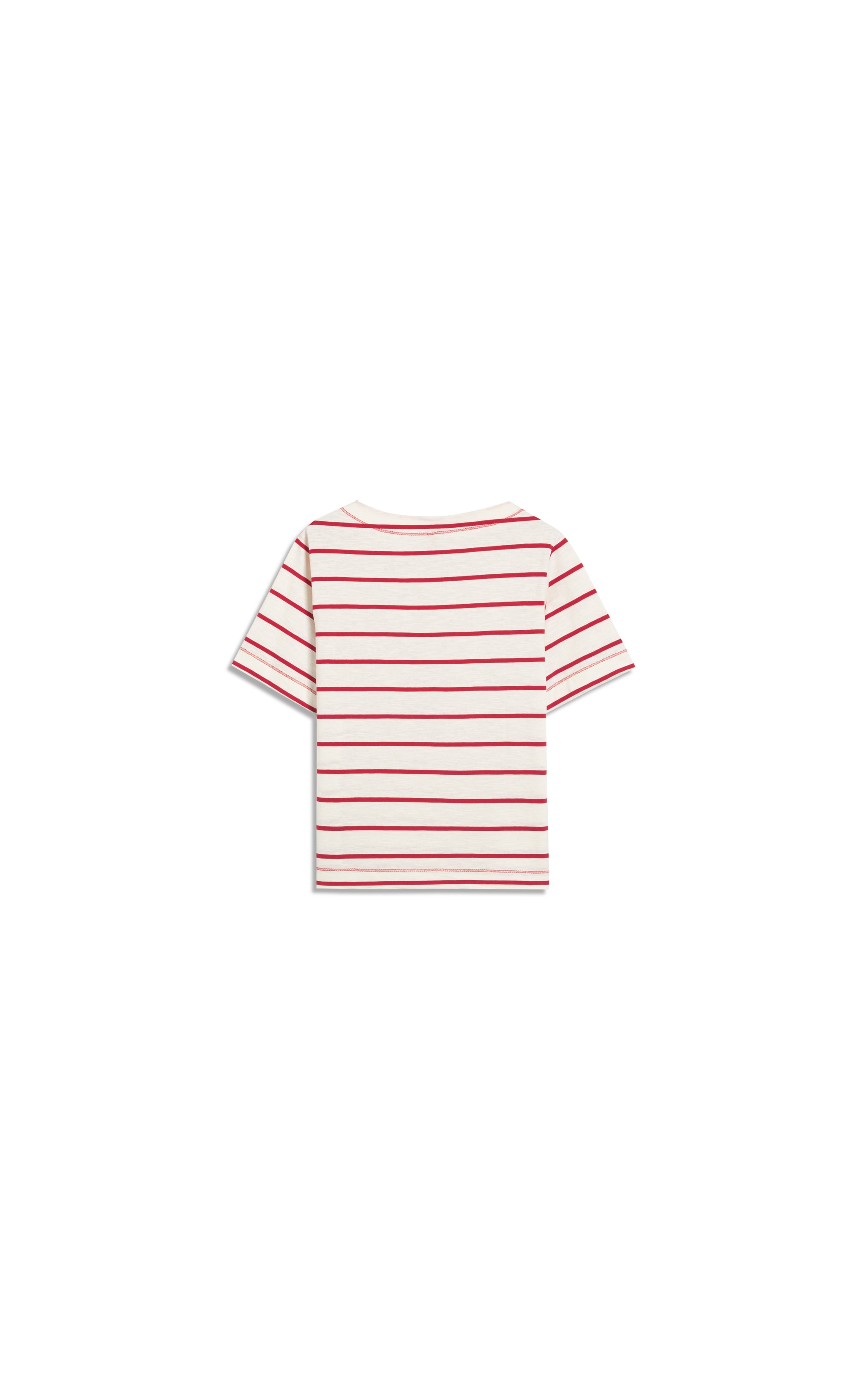 Blusa Ella Meia Malha Flame Listrada Vermelho