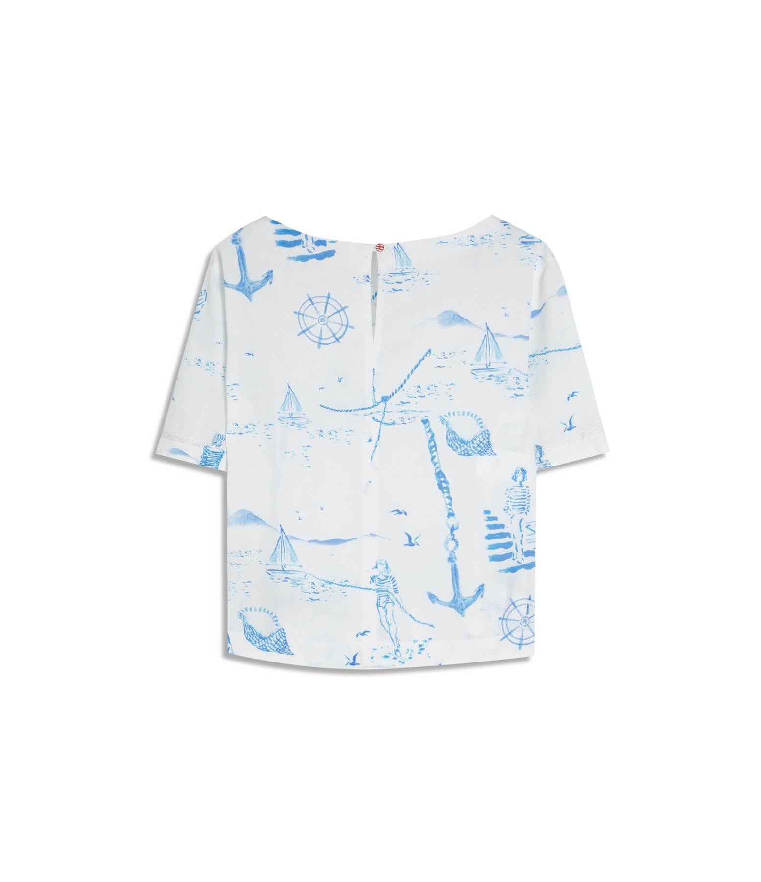 Blusa em Linho Azul Bic