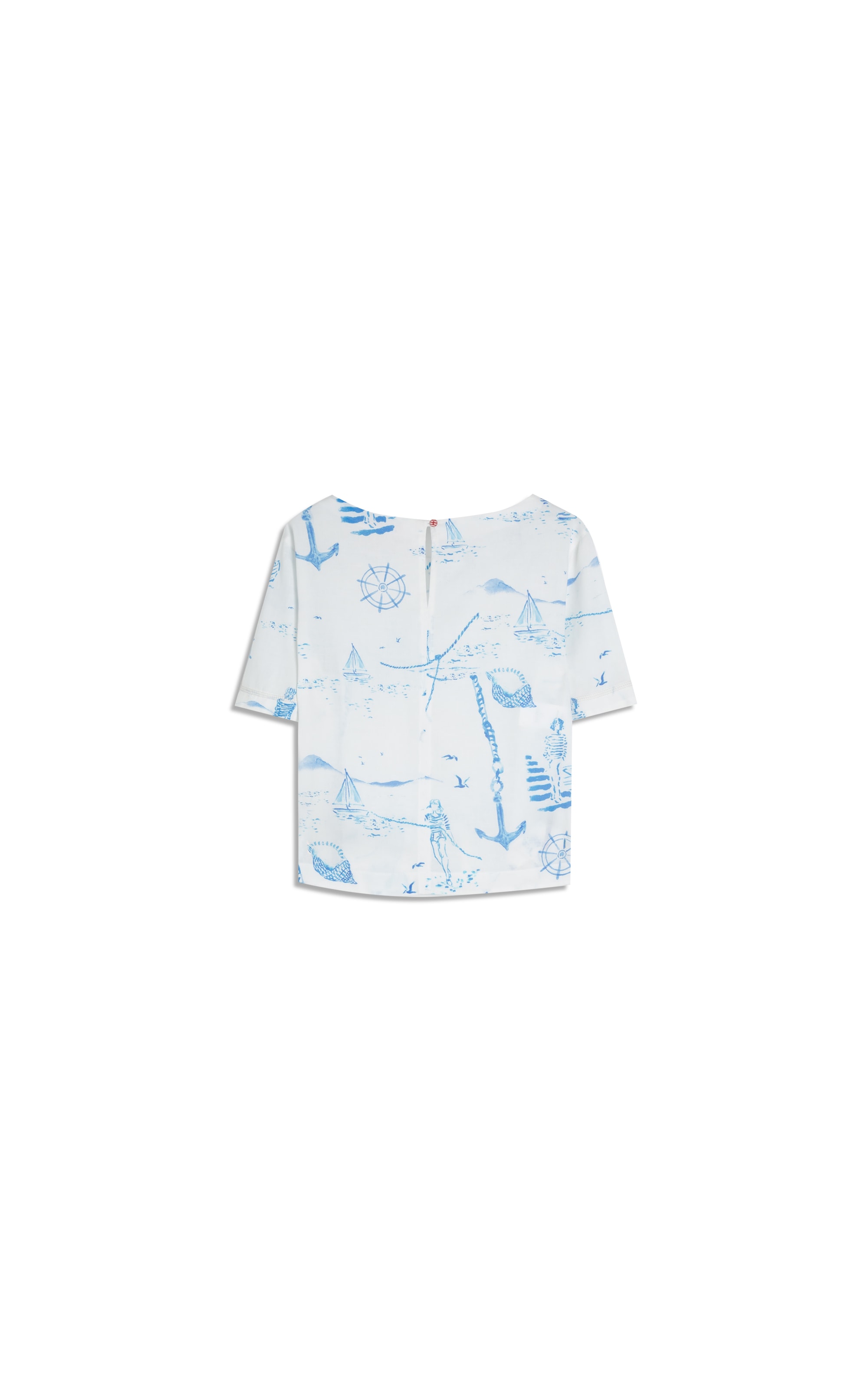 Blusa em Linho Azul Bic