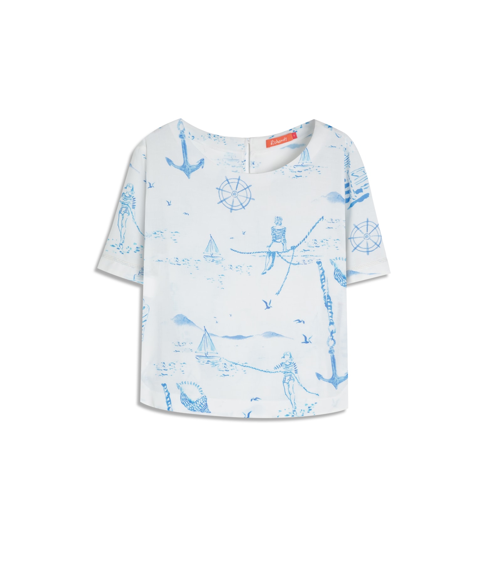 Blusa em Linho Azul Bic