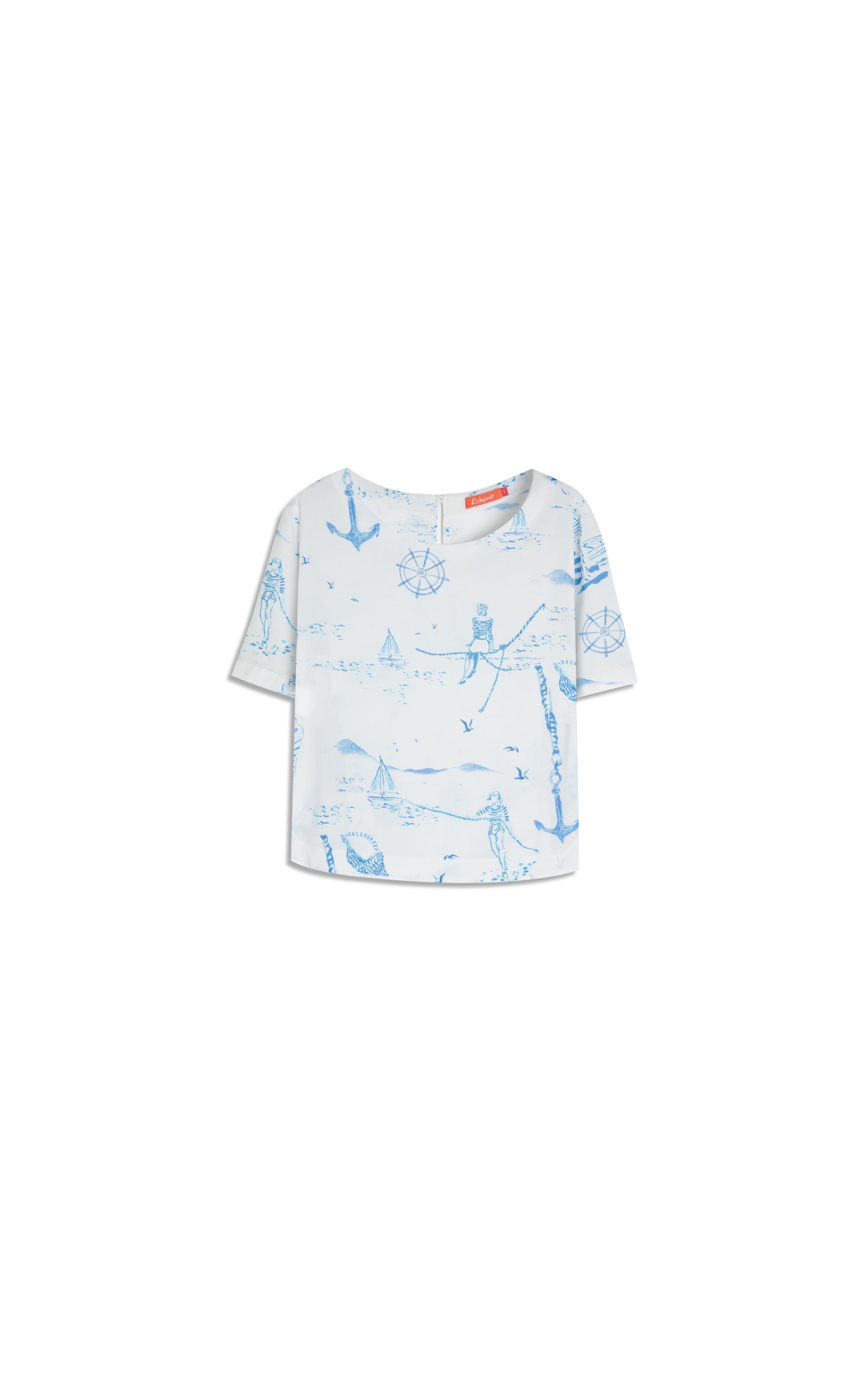 Blusa em Linho Azul Bic