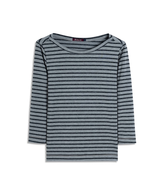 Blusa Ema Luréx Listrado Cinza Mescla