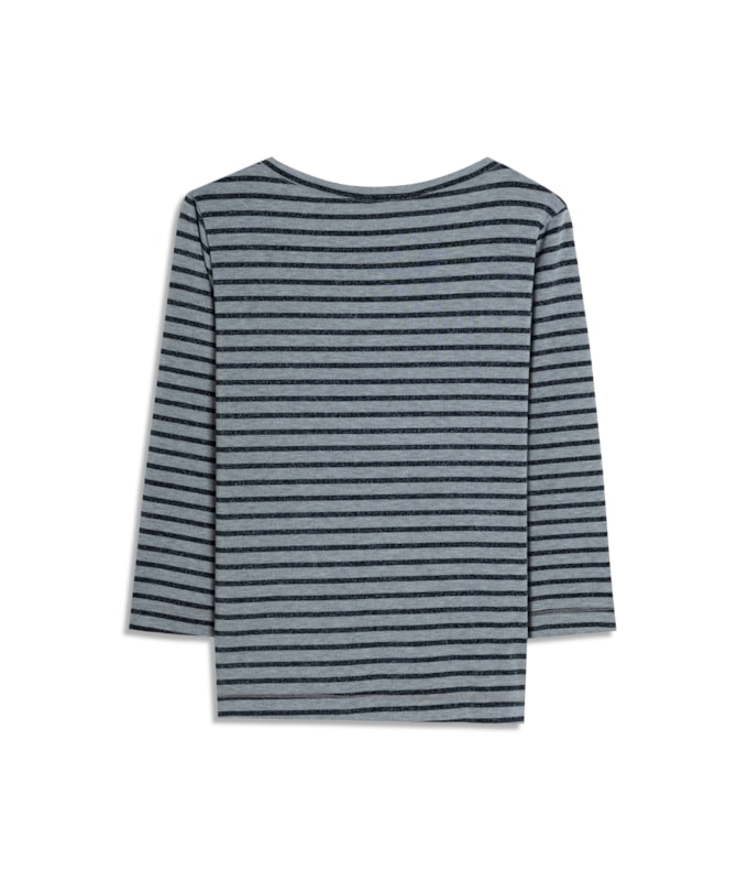Blusa Ema Luréx Listrado Cinza Mescla