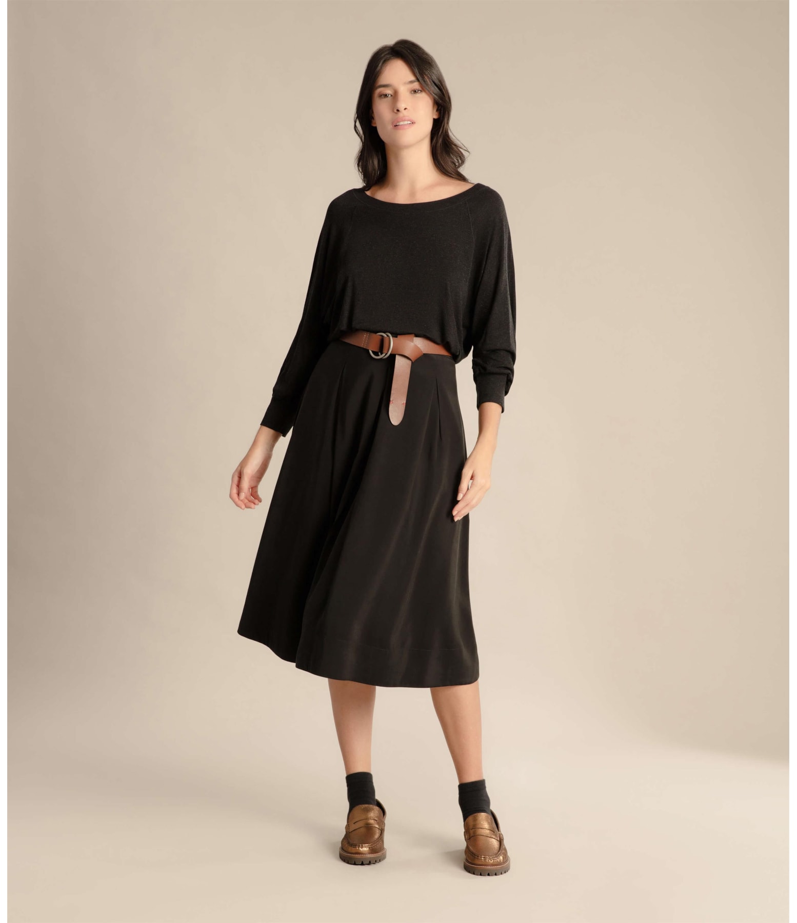 Blusa Emi Canelado Preto