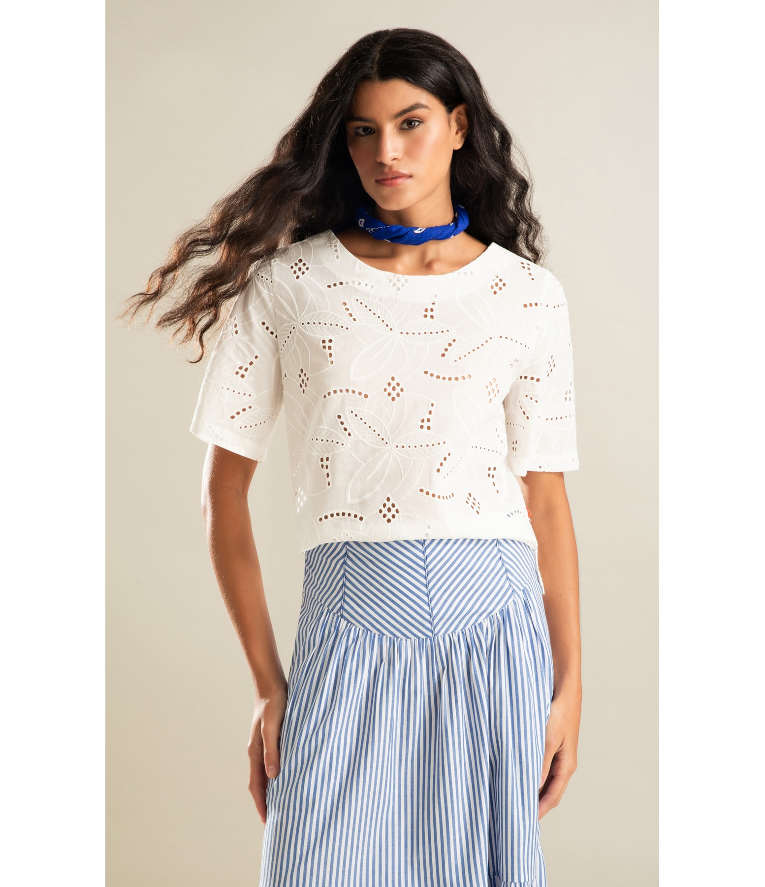 Blusa Emily Laise Algodao Branco