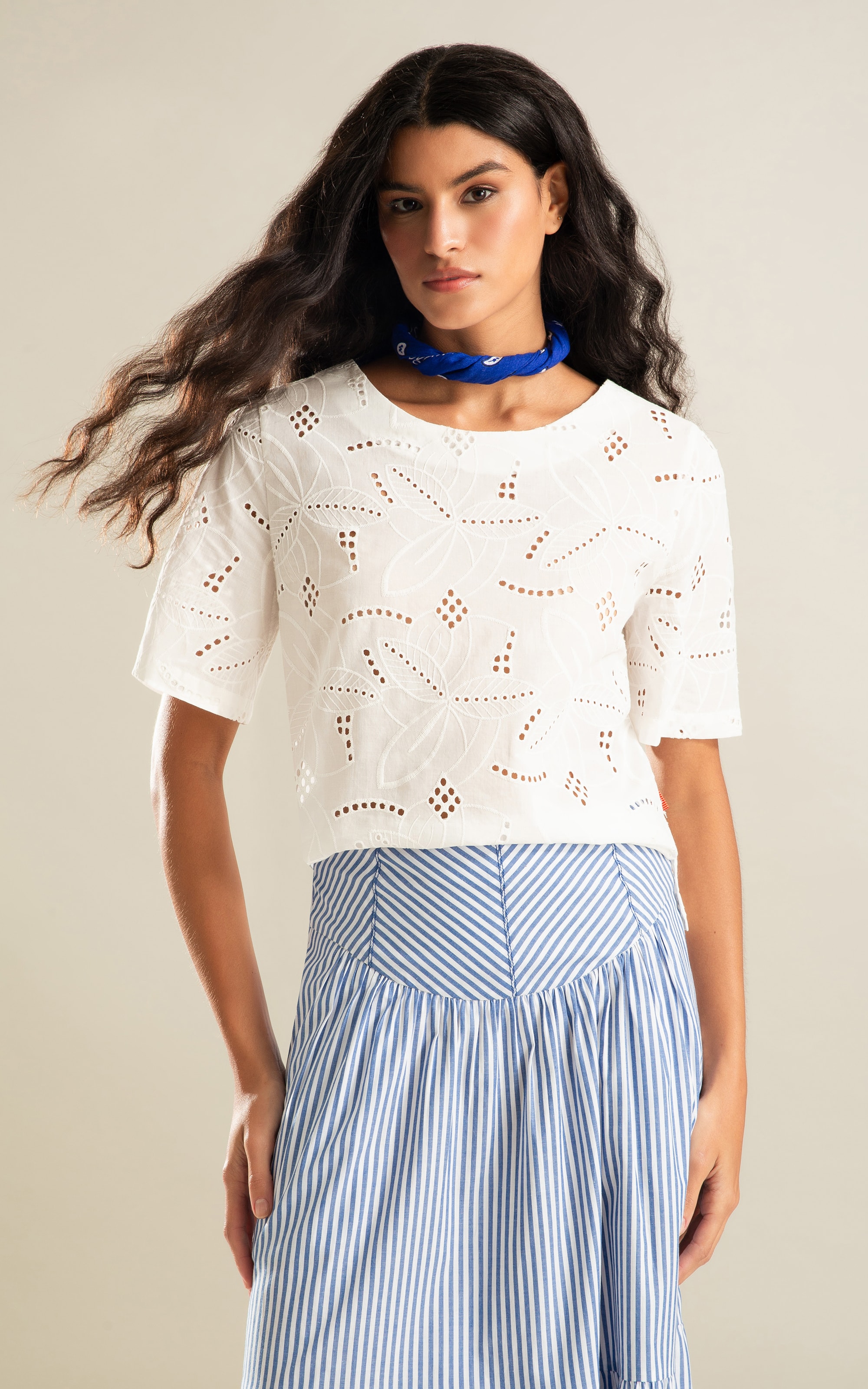 Blusa Emily Laise Algodao Branco