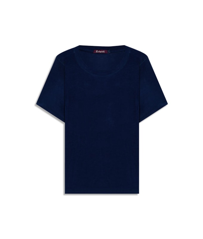 Blusa Fiora Delicate Mc  Dark Navy