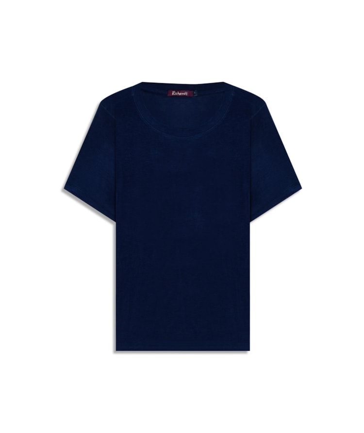 Blusa Fiora Delicate Mc  Dark Navy