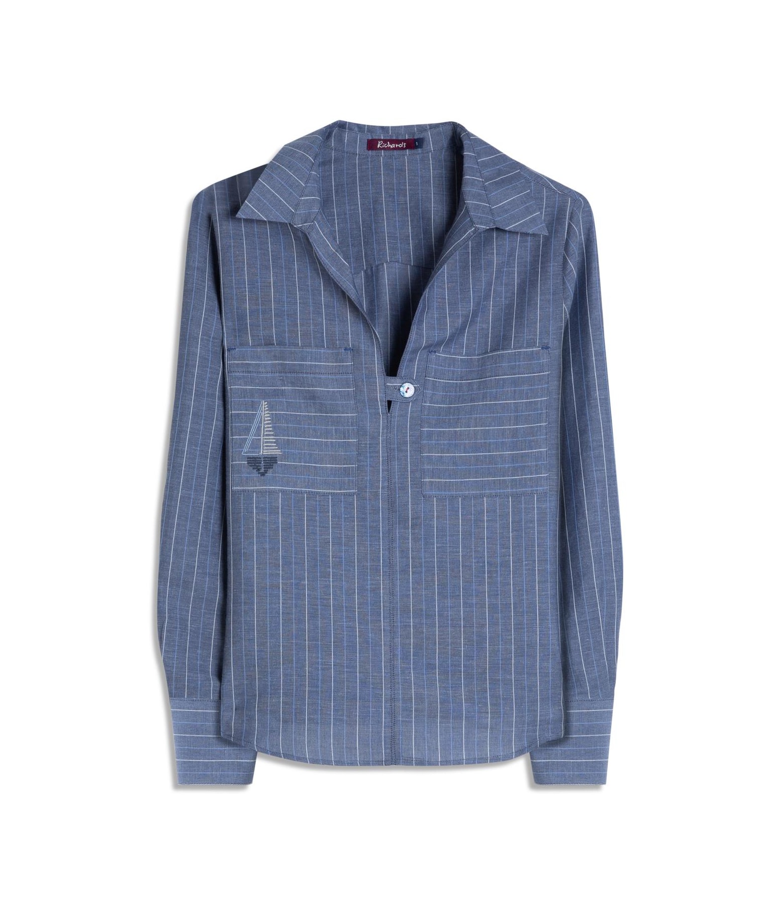 Blusa Fiore Linho Blend Peterson Purple Blue