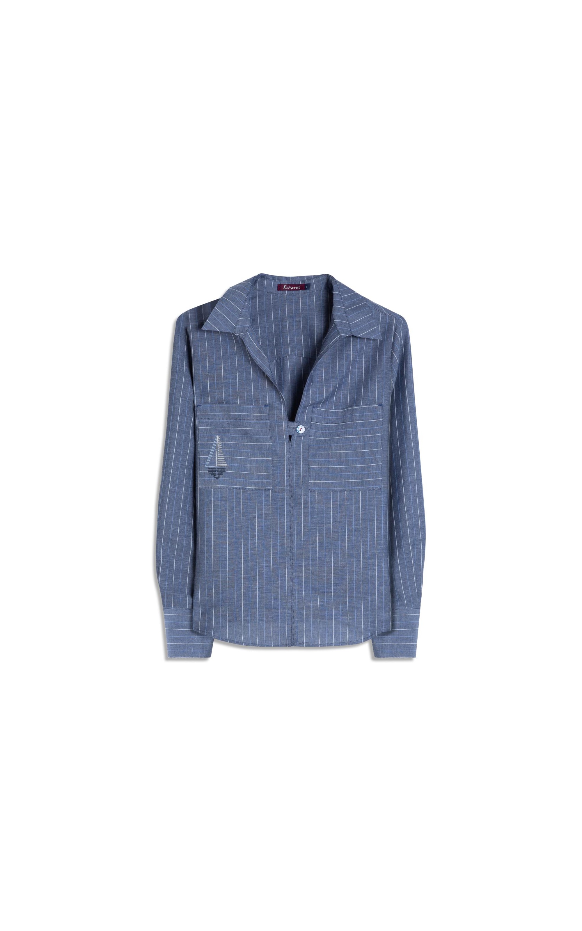 Blusa Fiore Linho Blend Peterson Purple Blue