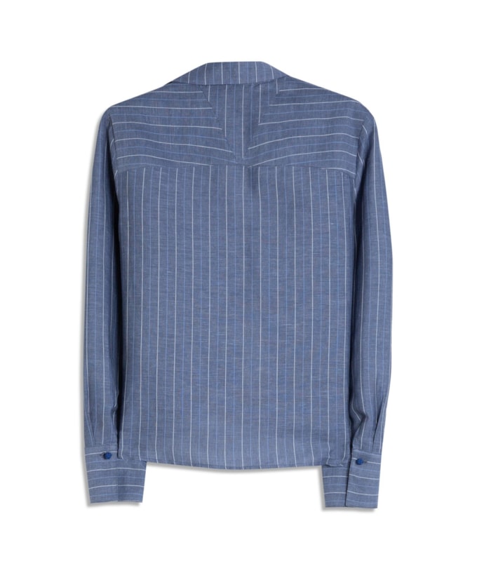 Blusa Fiore Linho Blend Peterson Purple Blue