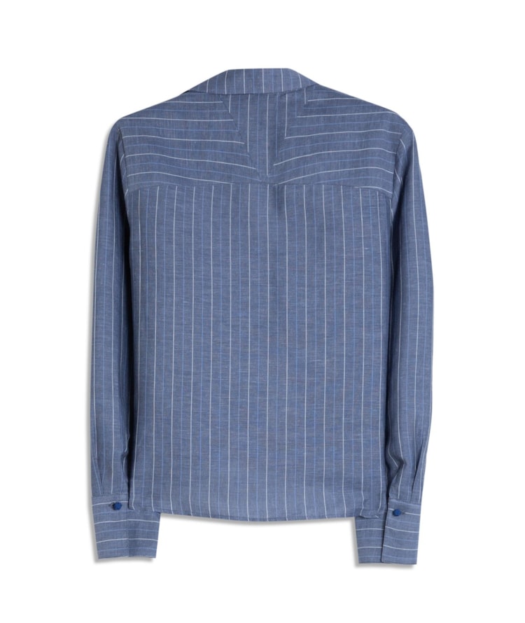 Blusa Fiore Linho Blend Peterson Purple Blue