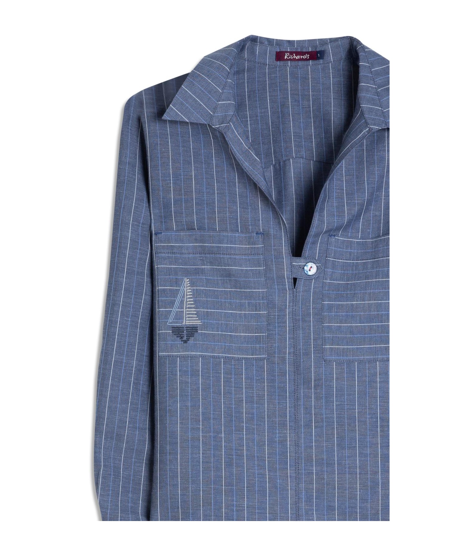 Blusa Fiore Linho Blend Peterson Purple Blue