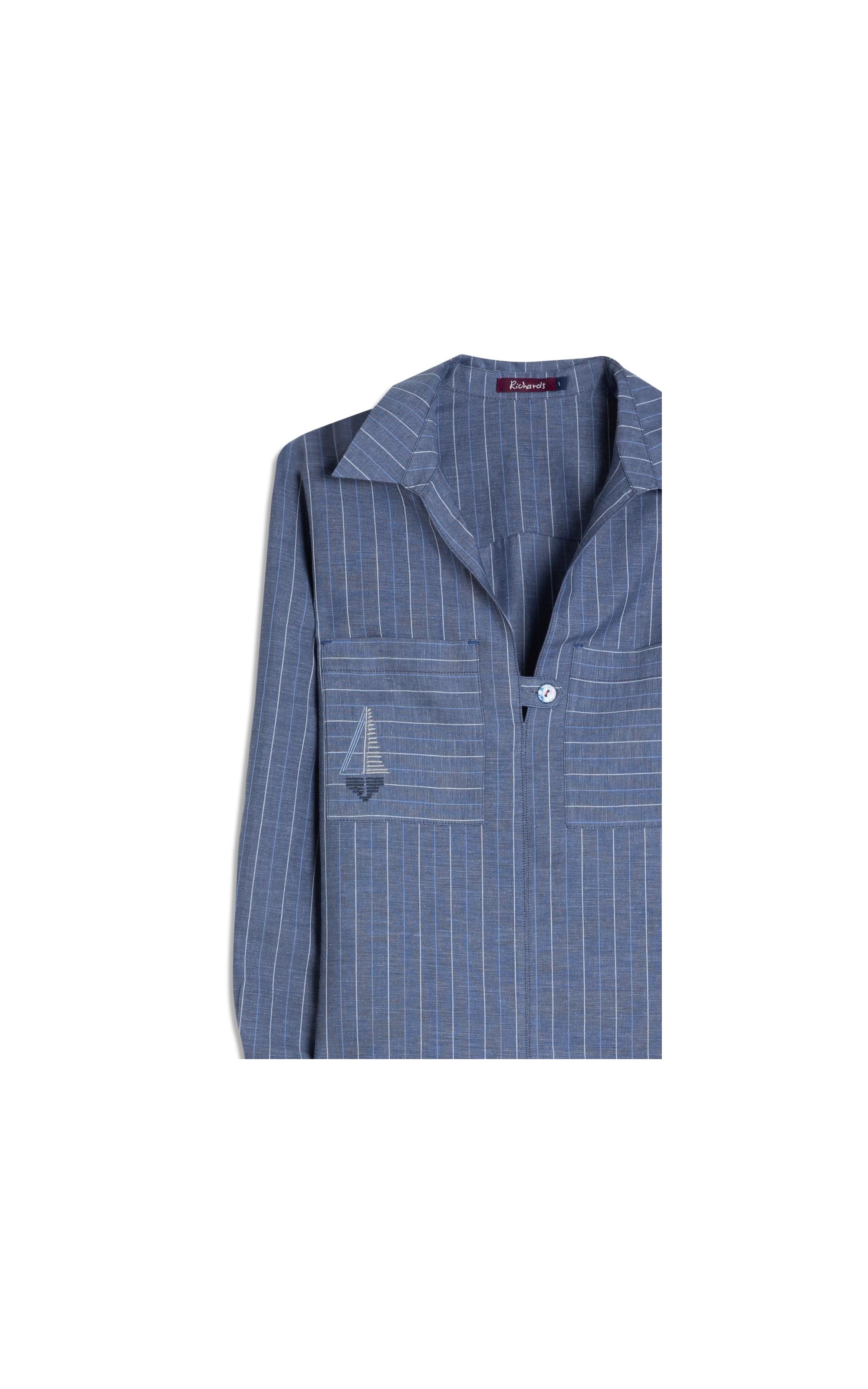 Blusa Fiore Linho Blend Peterson Purple Blue