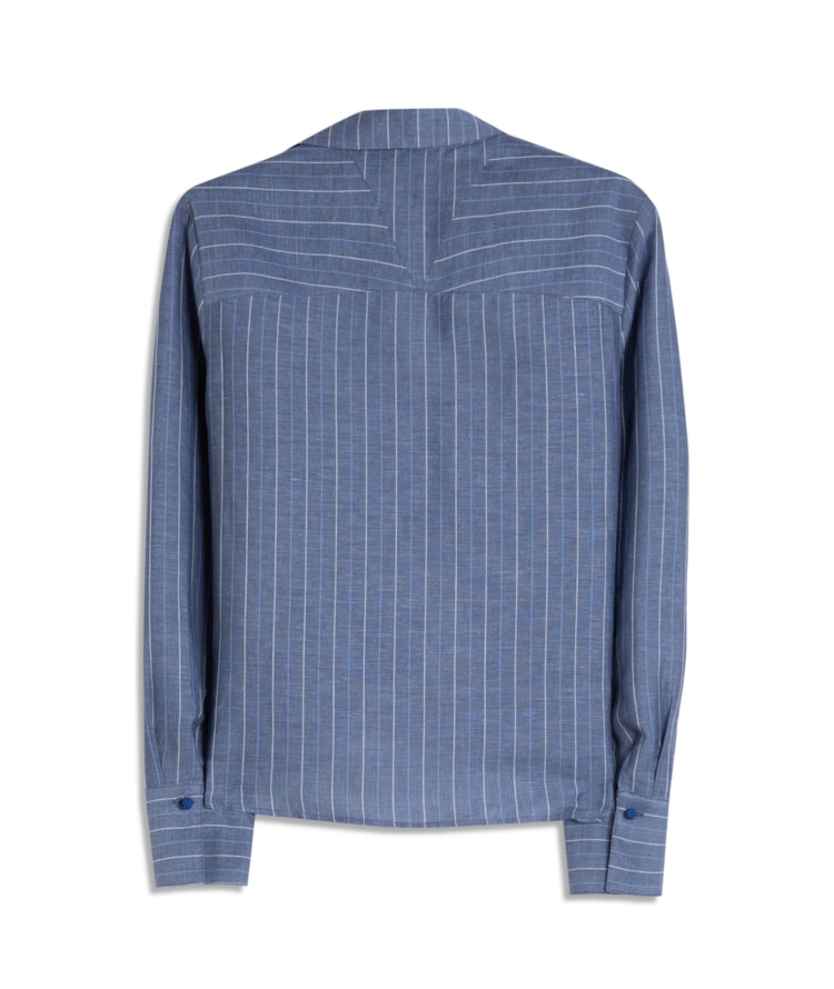 Blusa Fiore Linho Blend Peterson Purple Blue
