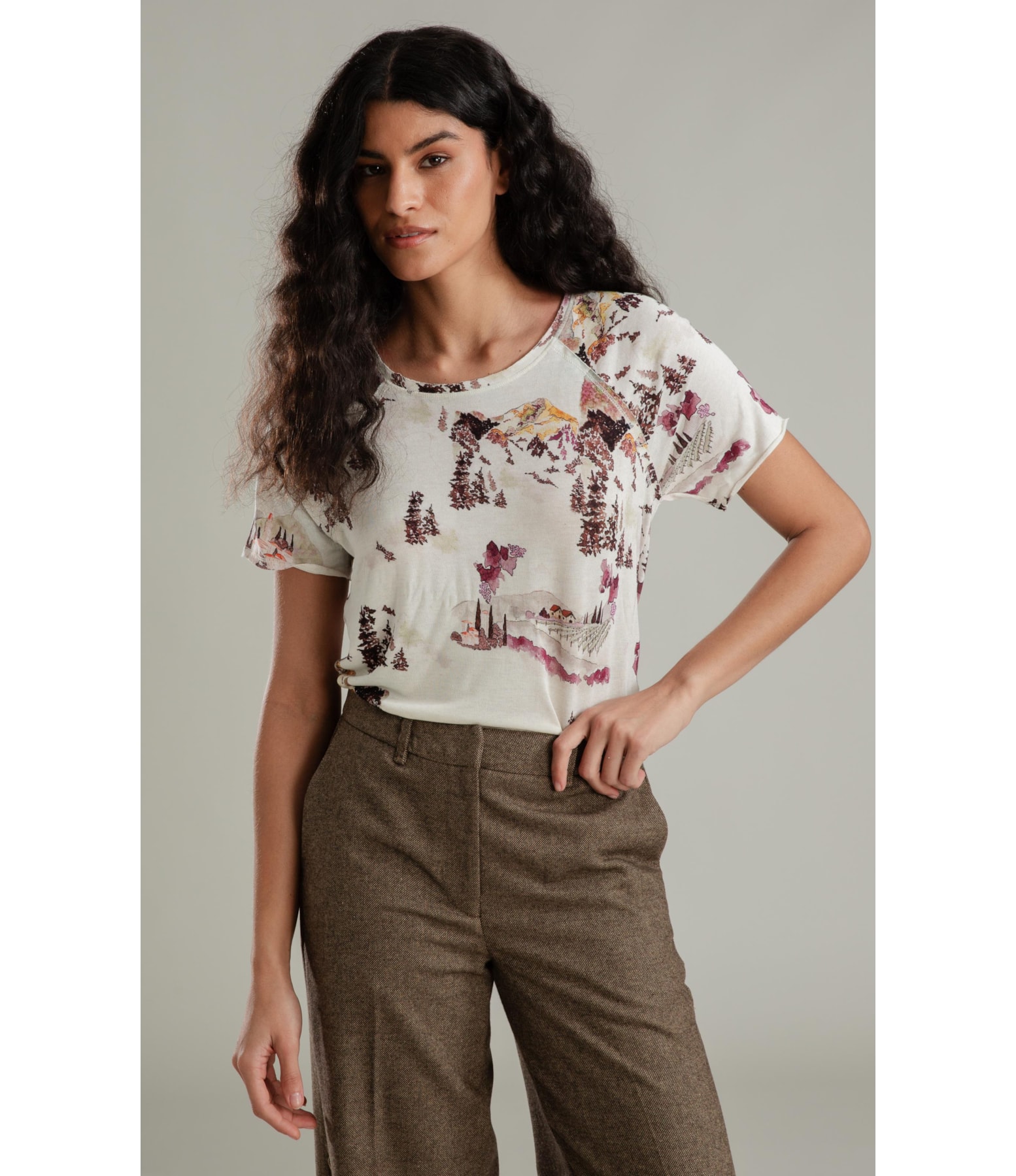 Blusa Freya Estampa Vineyard Lb Natural