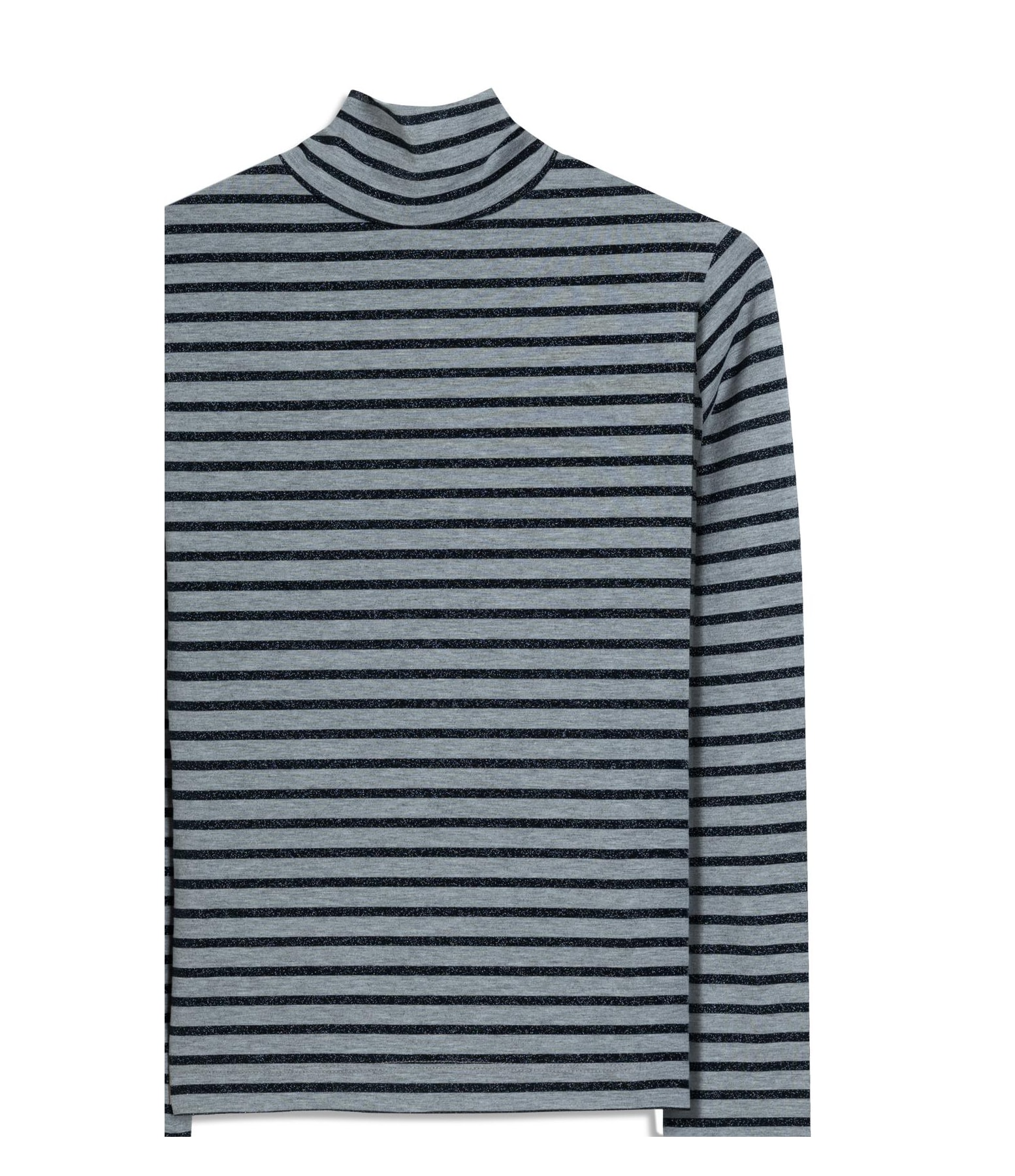 Blusa Gaia Luréx Listrado Cinza Mescla