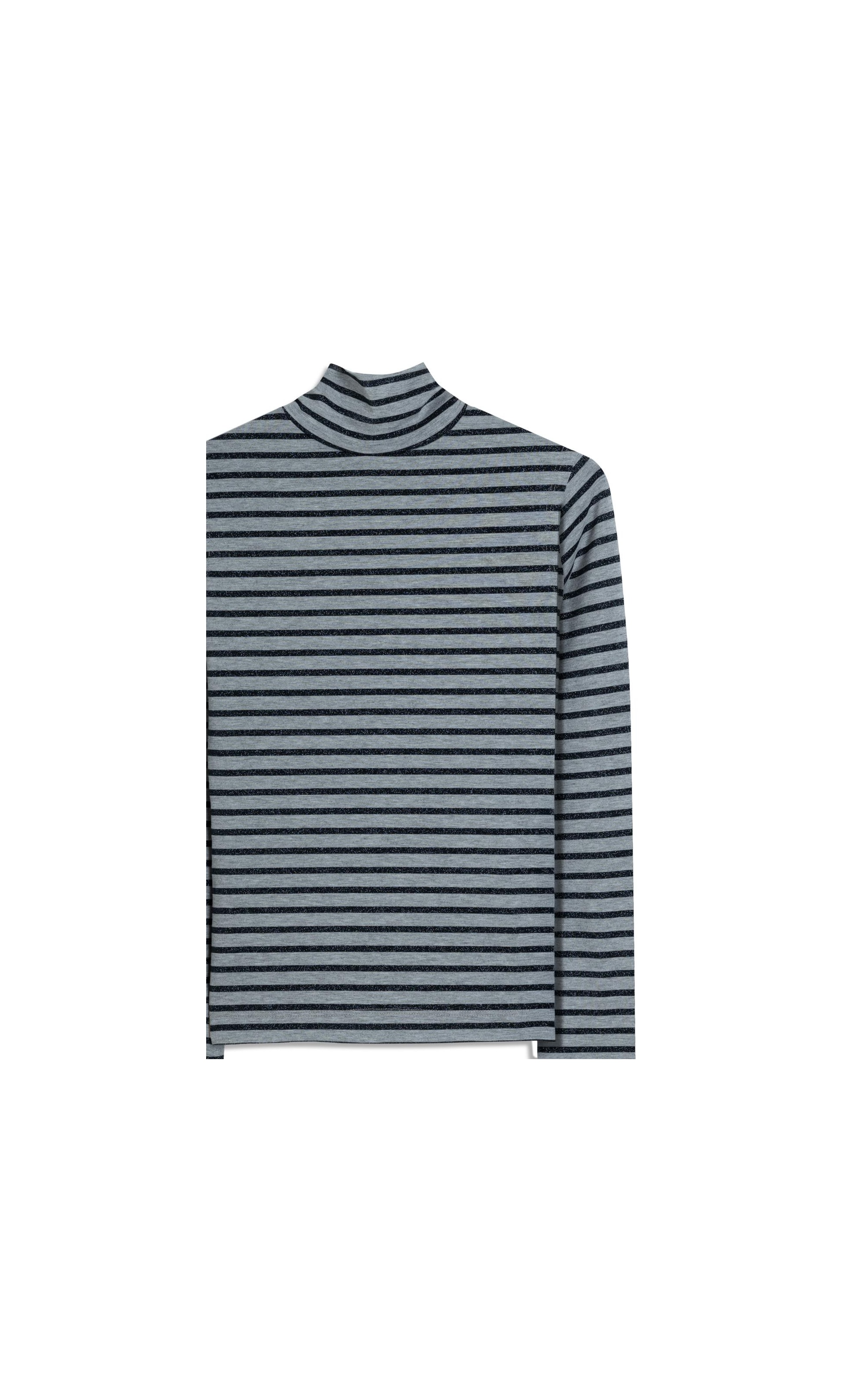 Blusa Gaia Luréx Listrado Cinza Mescla