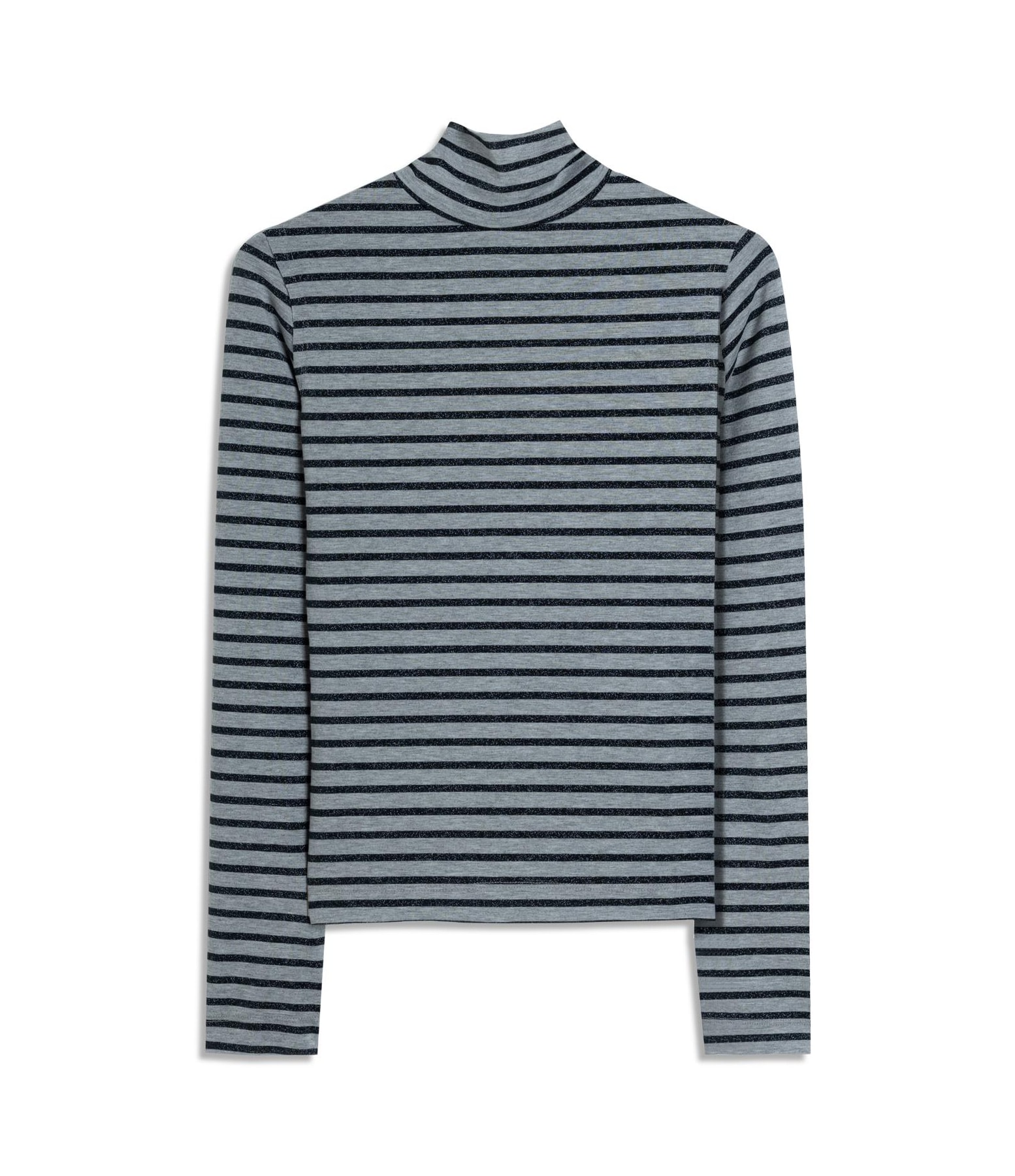 Blusa Gaia Luréx Listrado Cinza Mescla