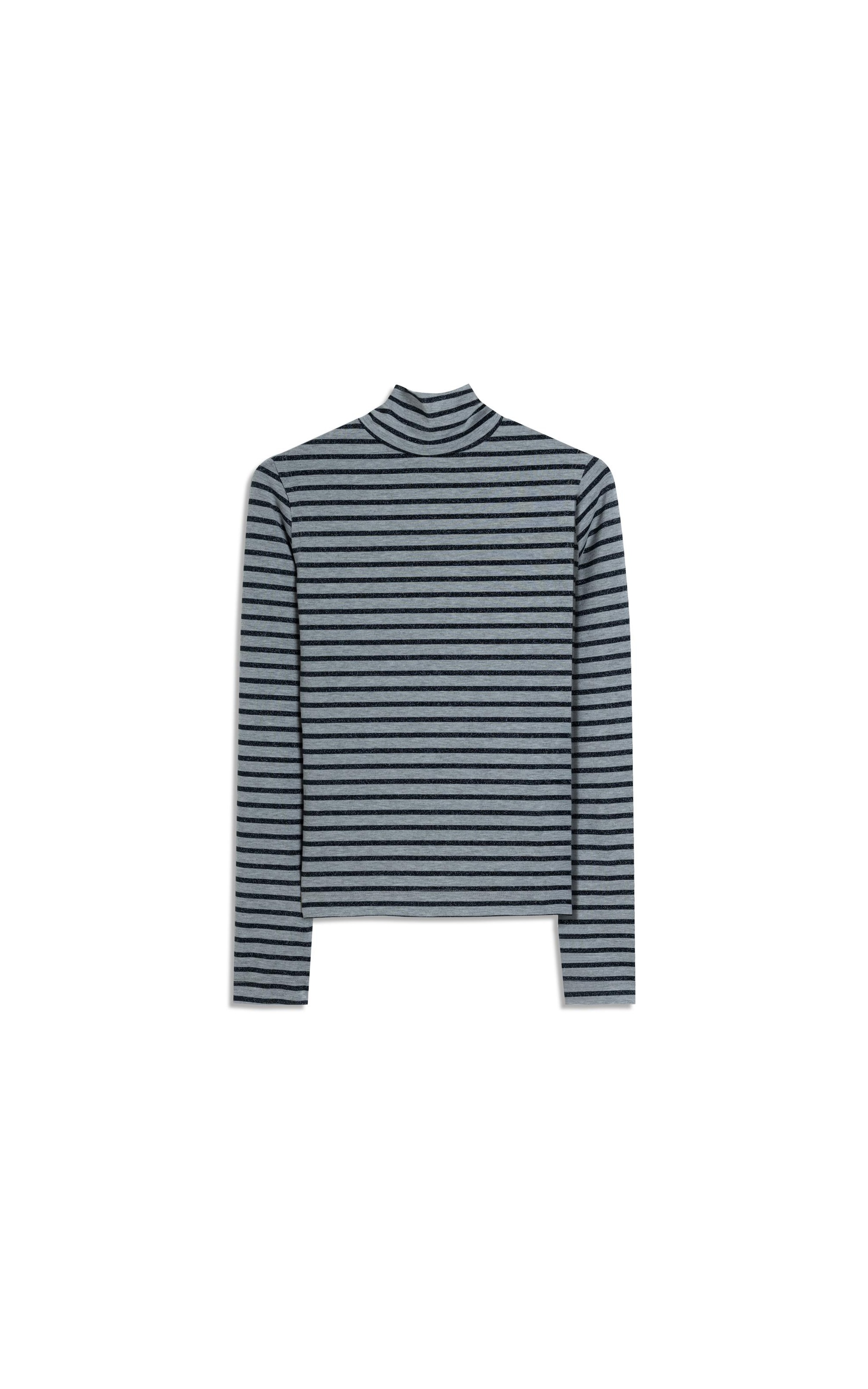 Blusa Gaia Luréx Listrado Cinza Mescla