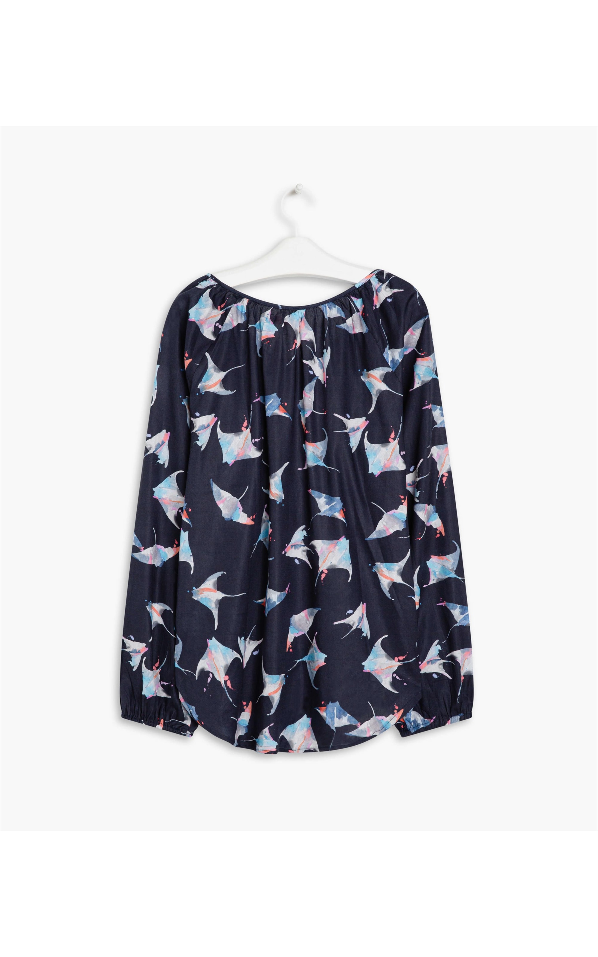 Blusa Georgia Arraia Voil de Algodão Dark Navy