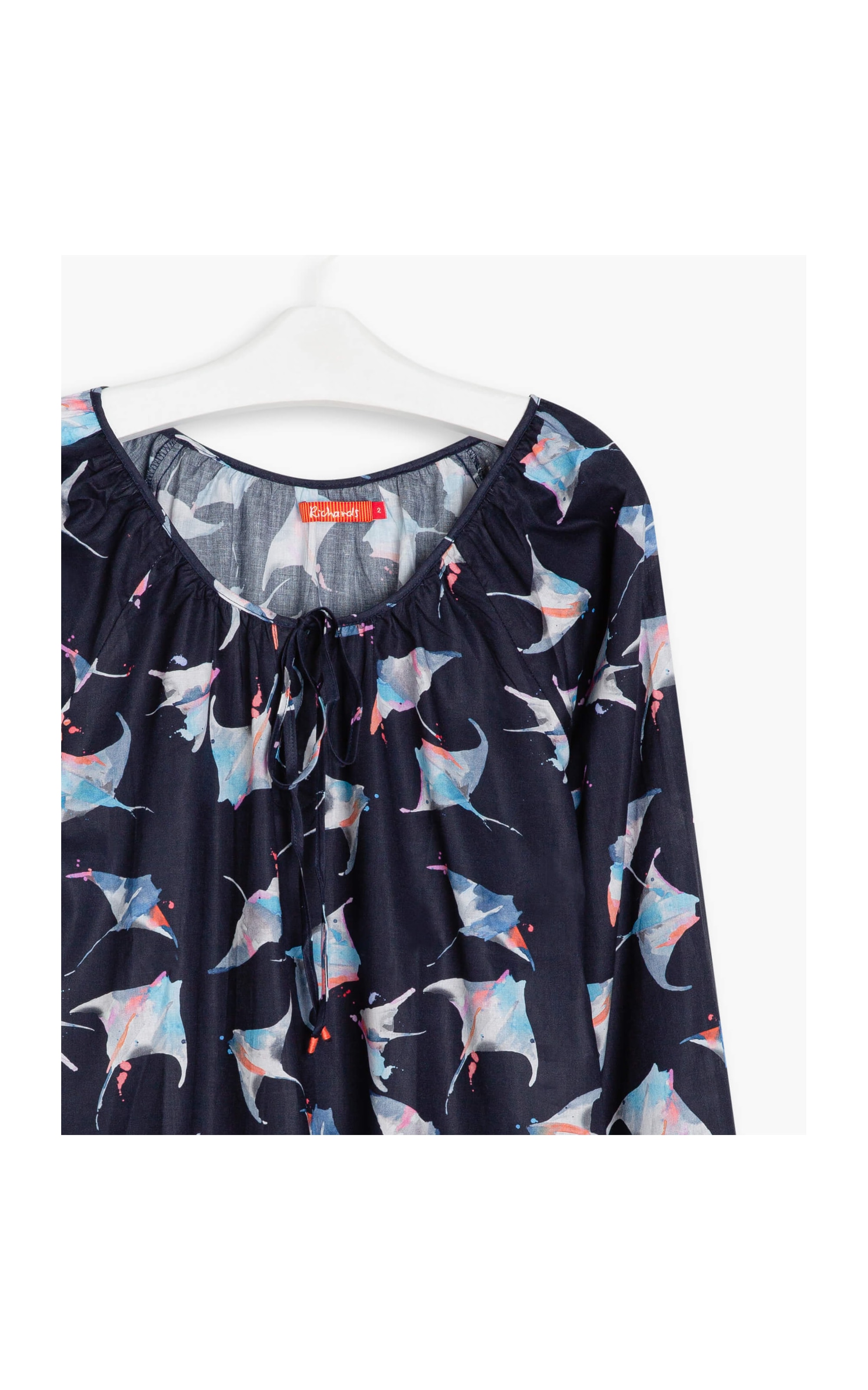 Blusa Georgia Arraia Voil de Algodão Dark Navy