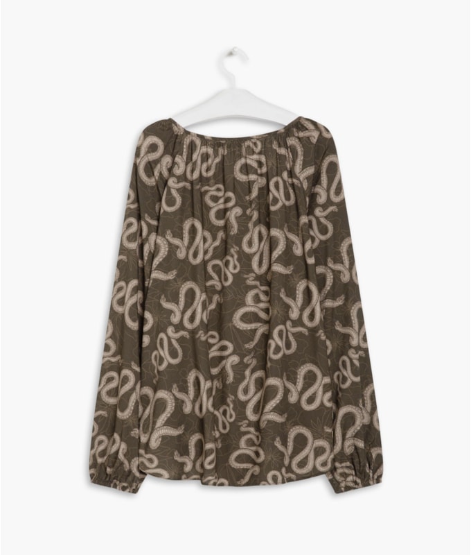 Blusa Georgia Cobra Viscose Verde Army