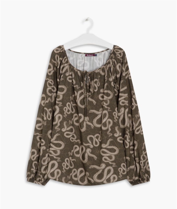 Blusa Georgia Cobra Viscose Verde Army