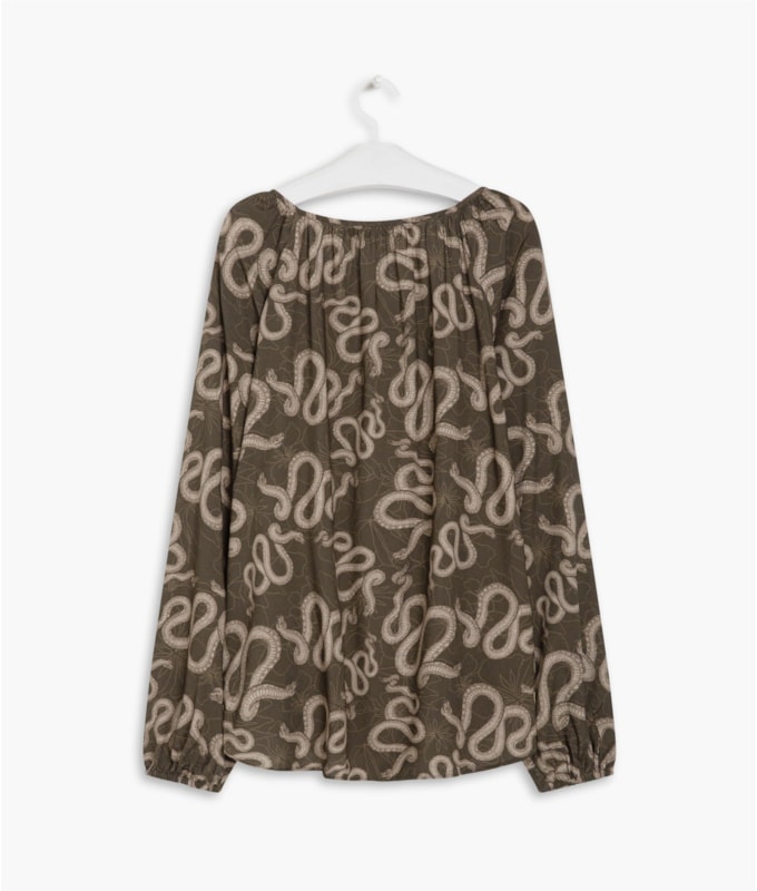 Blusa Georgia Cobra Viscose Verde Army