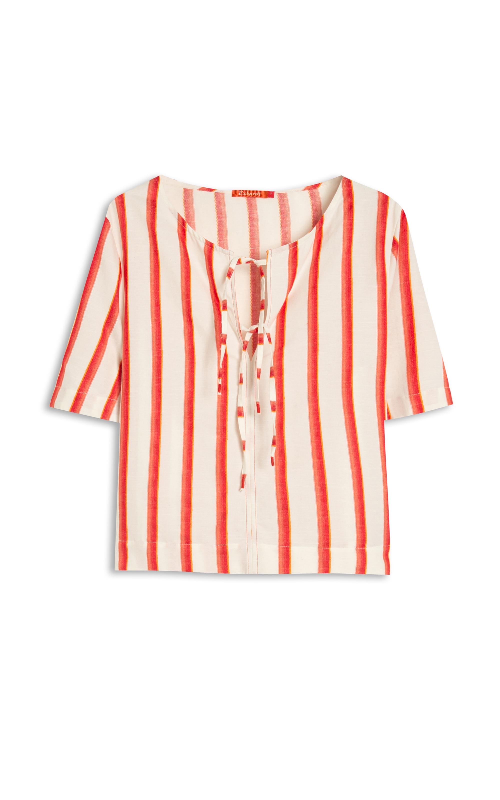 Blusa Graviola Listras Jacquard Coral