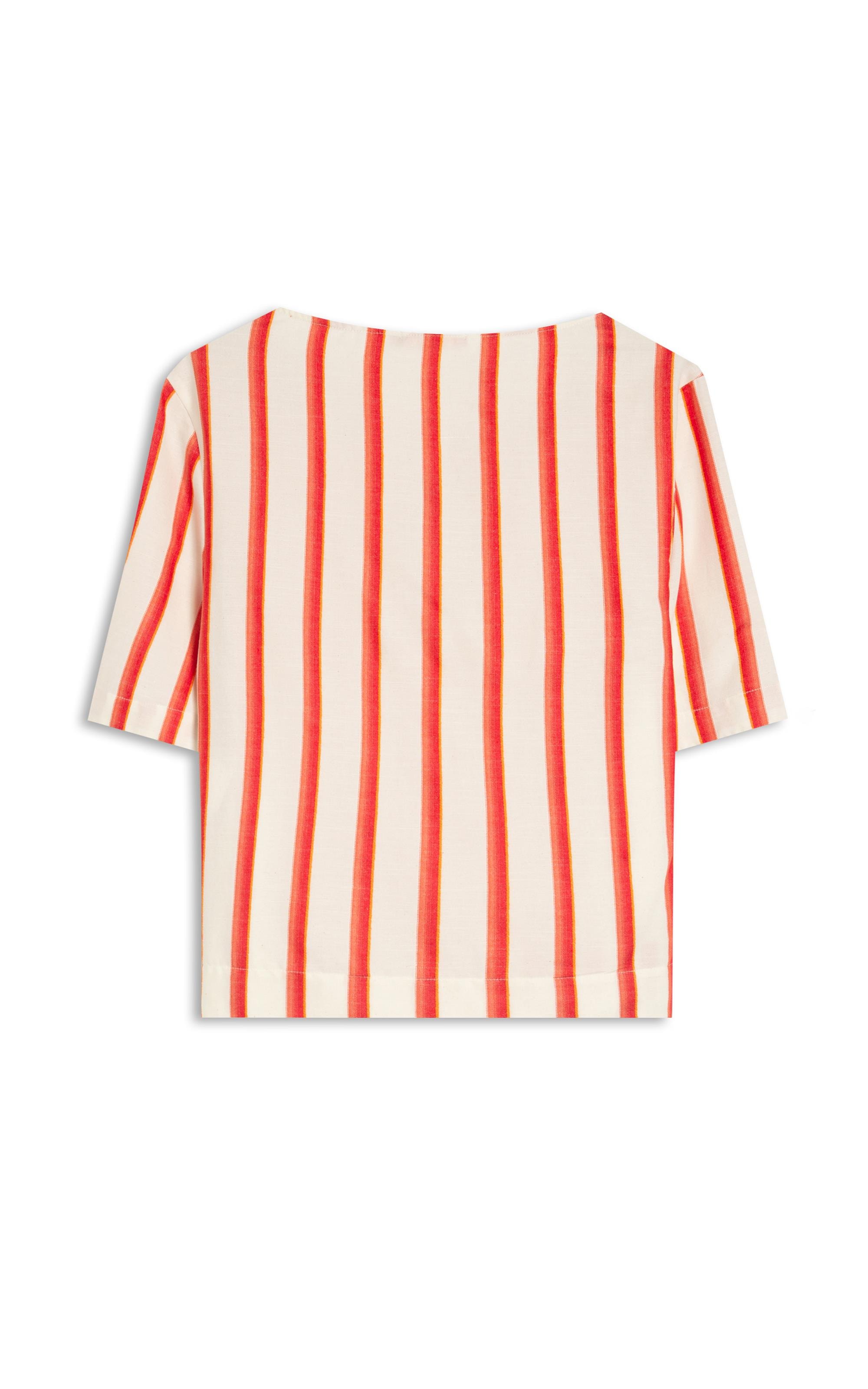 Blusa Graviola Listras Jacquard Coral